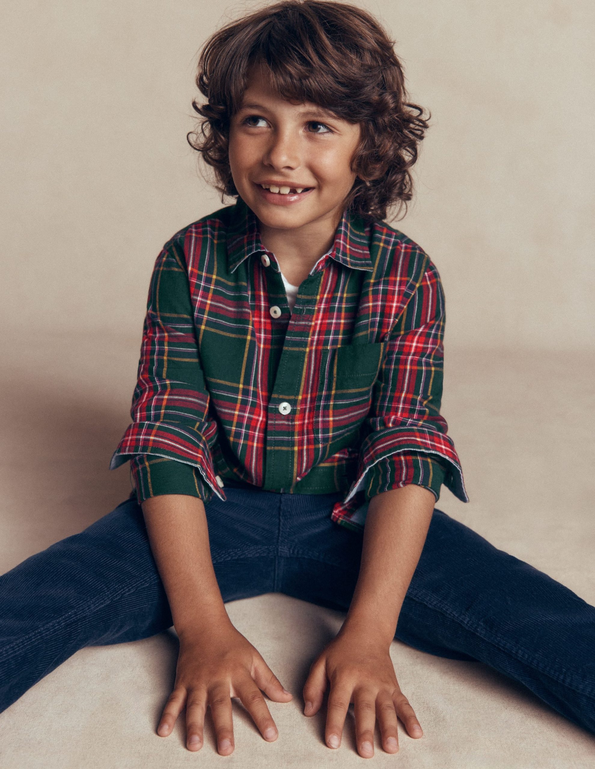 Cosy Cotton Check Shirt-Dark Green Check - Image 2