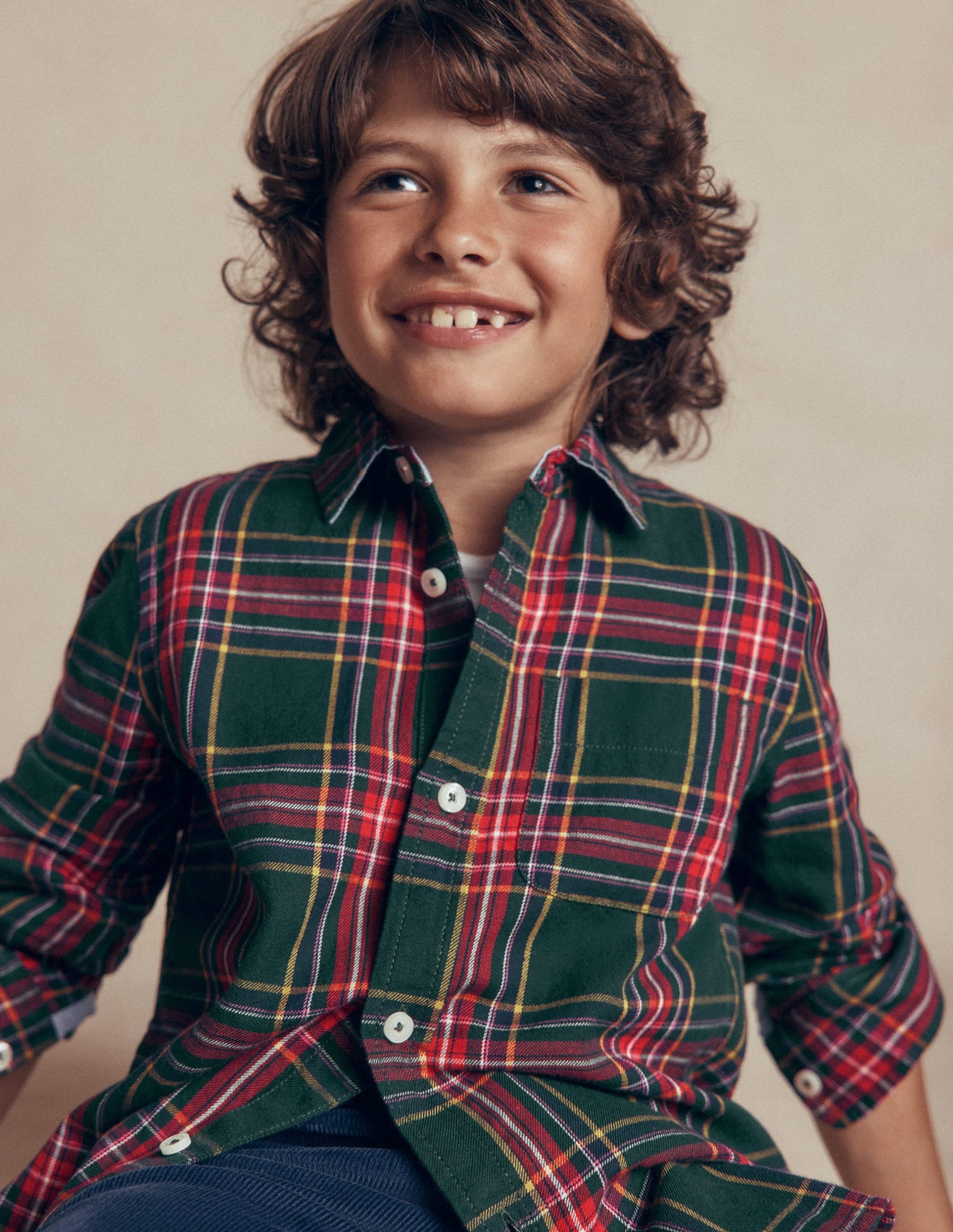 Cosy Cotton Check Shirt-Dark Green Check - Image 3