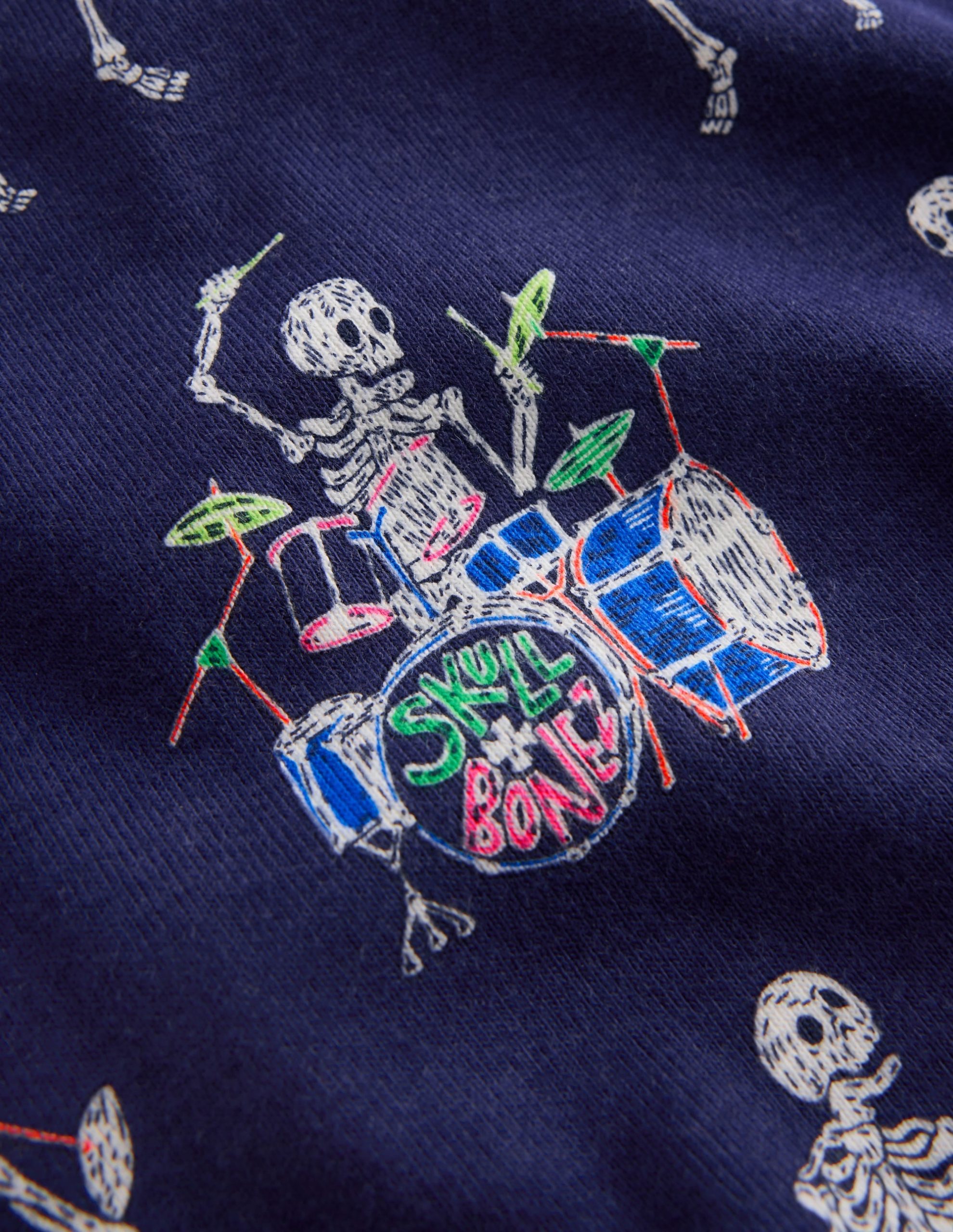 Snug Glow-in-the-dark Pajamas-Skeleton Drummers - Image 3