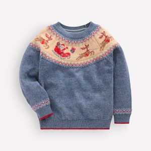 Fair Isle Jumper-Blue Marl Polar Post