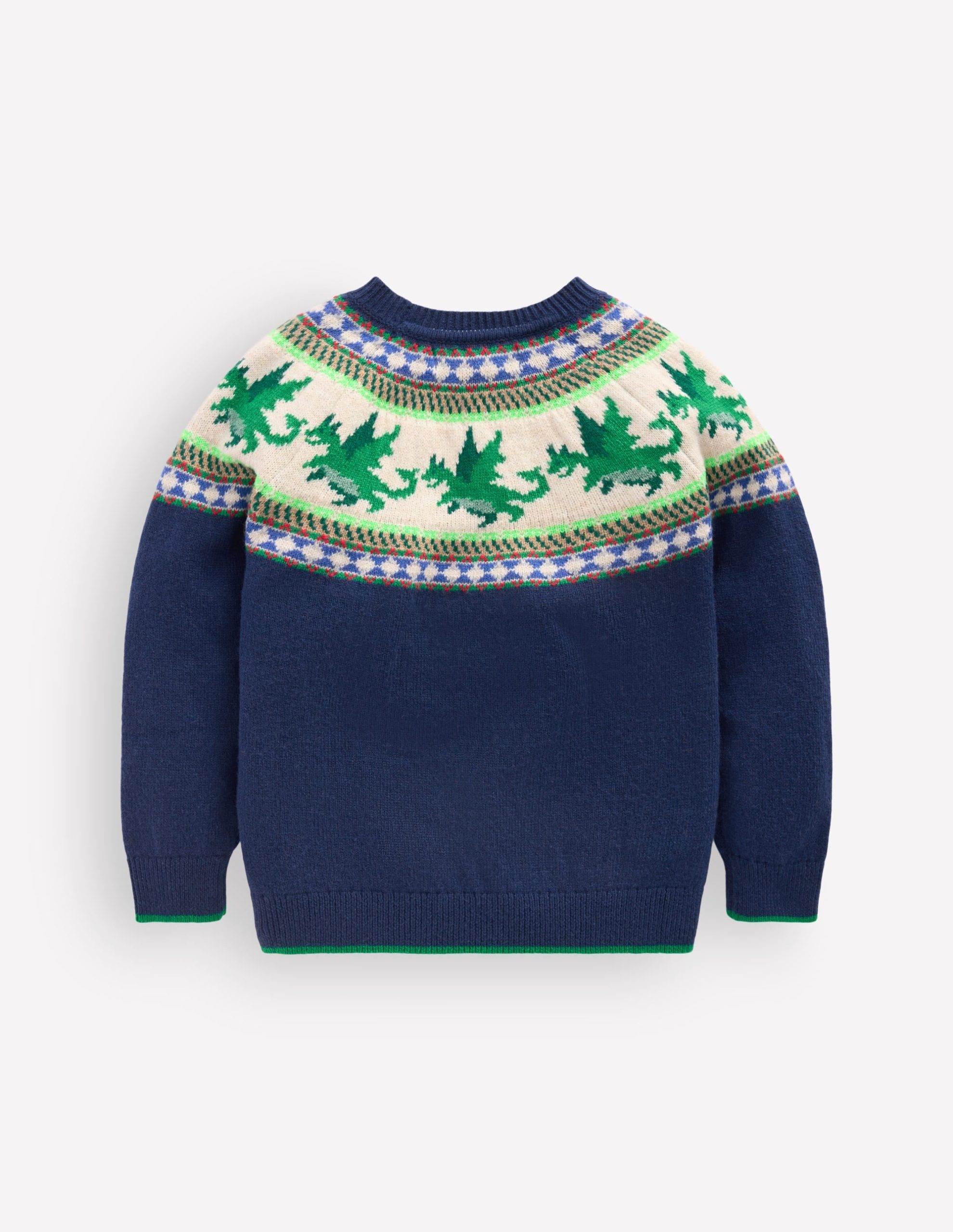 Fair Isle Jumper-College Navy Dragon - Image 2