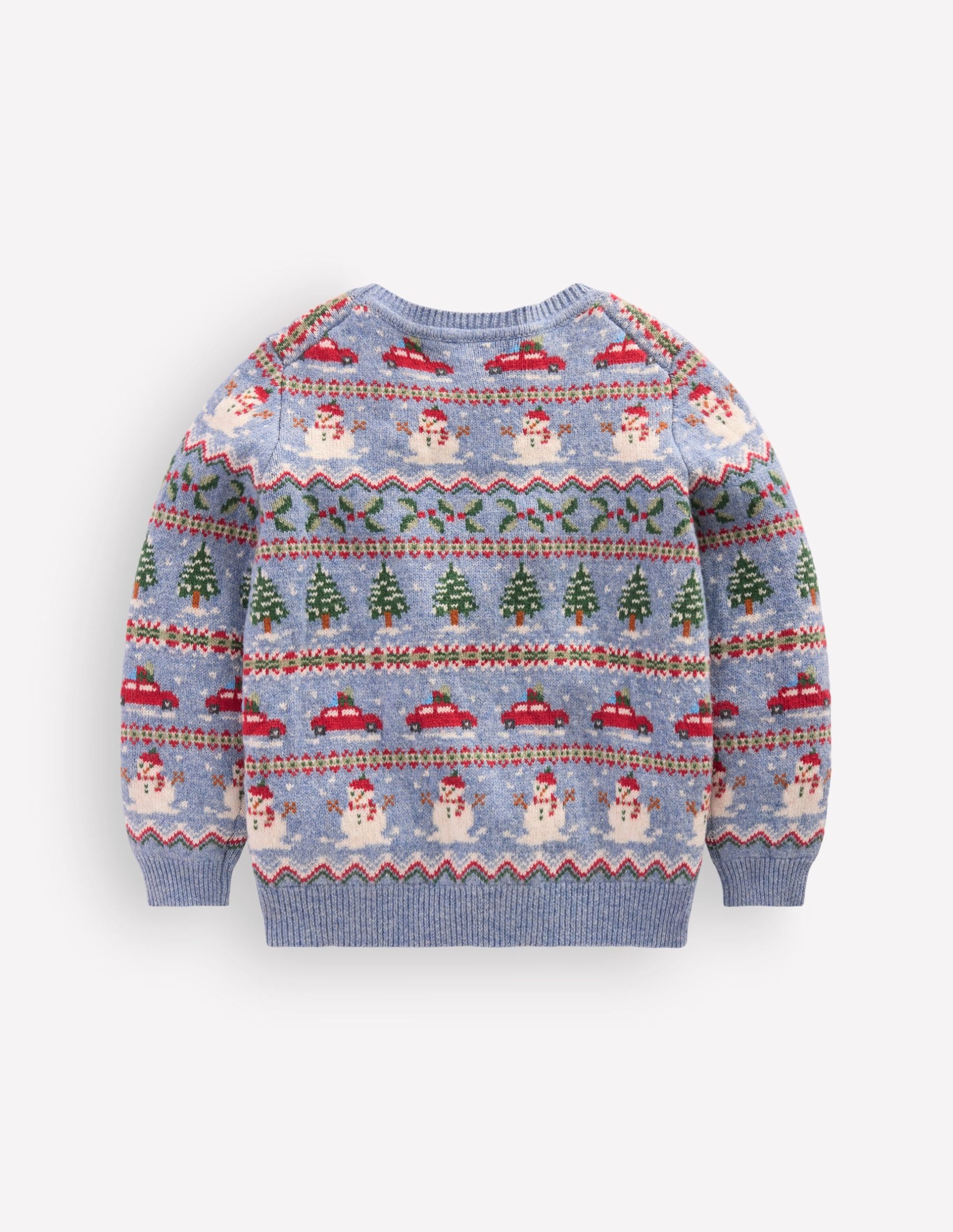 Fair Isle Jumper-Glacier Blue Christmas Cars - Image 2