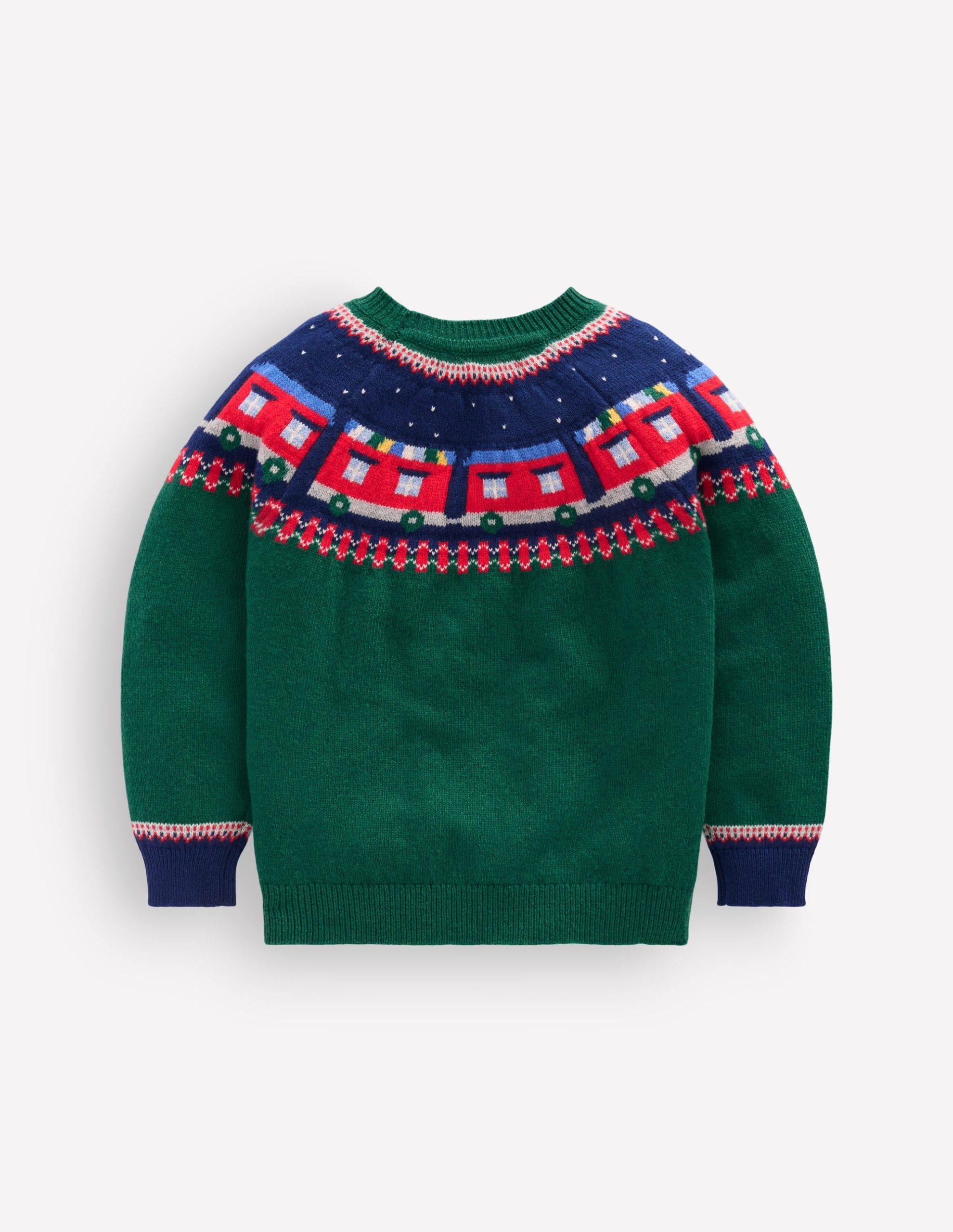 Fair Isle Jumper-Jewel Green Train - Image 2