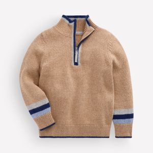 Heritage Half-Zip Sweater-Camel Melange