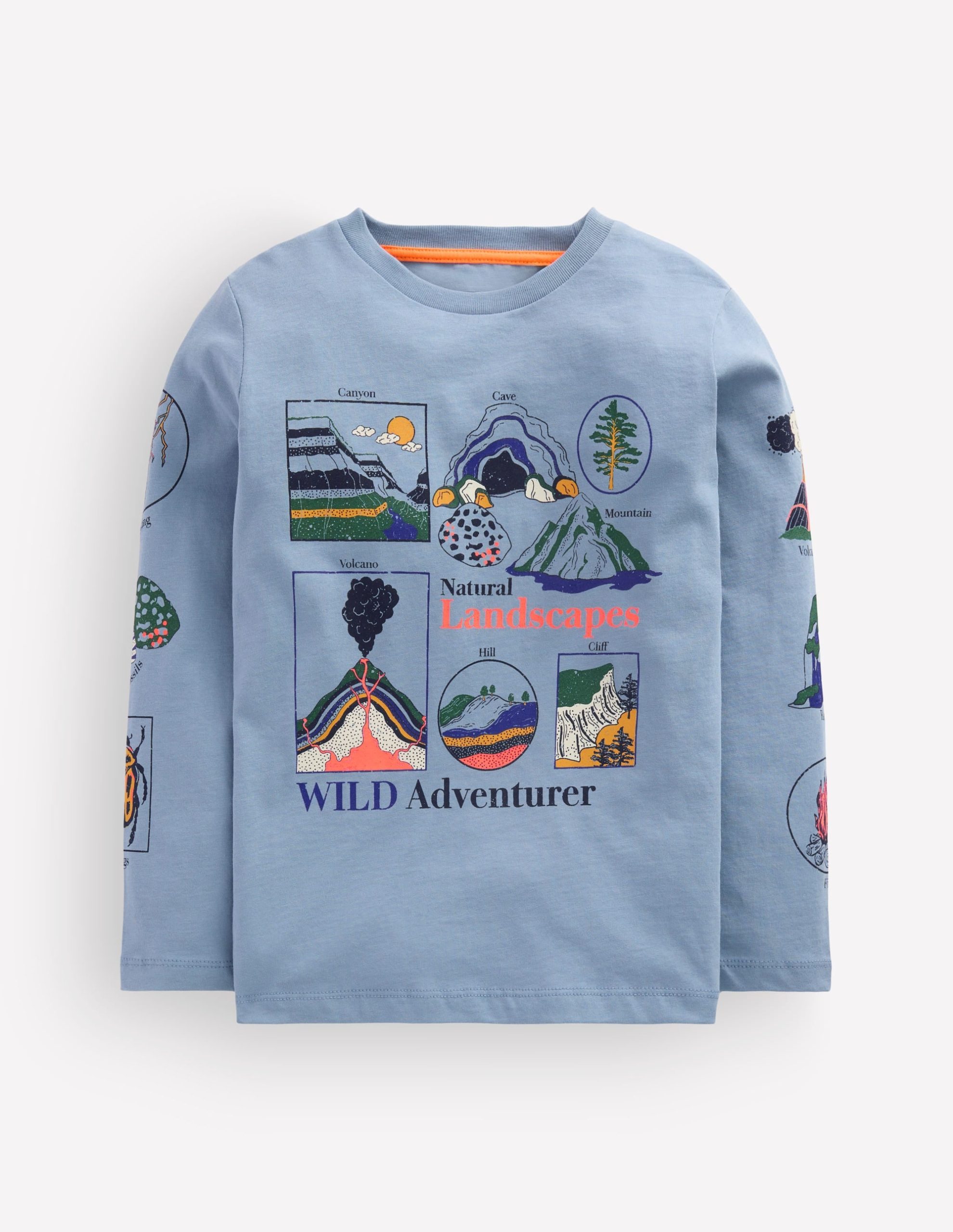Long Sleeve Glow T-shirt-French Blue. Landscapes - Image 3