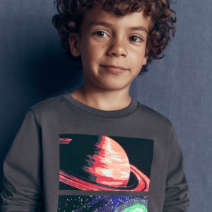 Long Sleeve Glow T-shirt-Grey Space