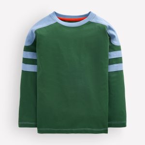 Colour Block T-shirt-Hunter Green