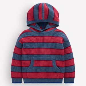 Chunky Cotton Hoodie-Denim Blue Stripe