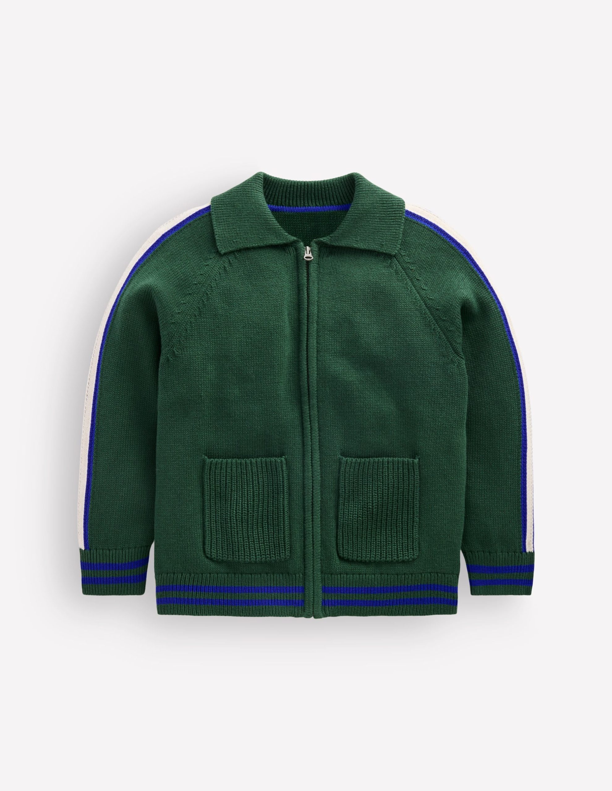 Smart Zip-through Sweater-Brunswick Green Marl