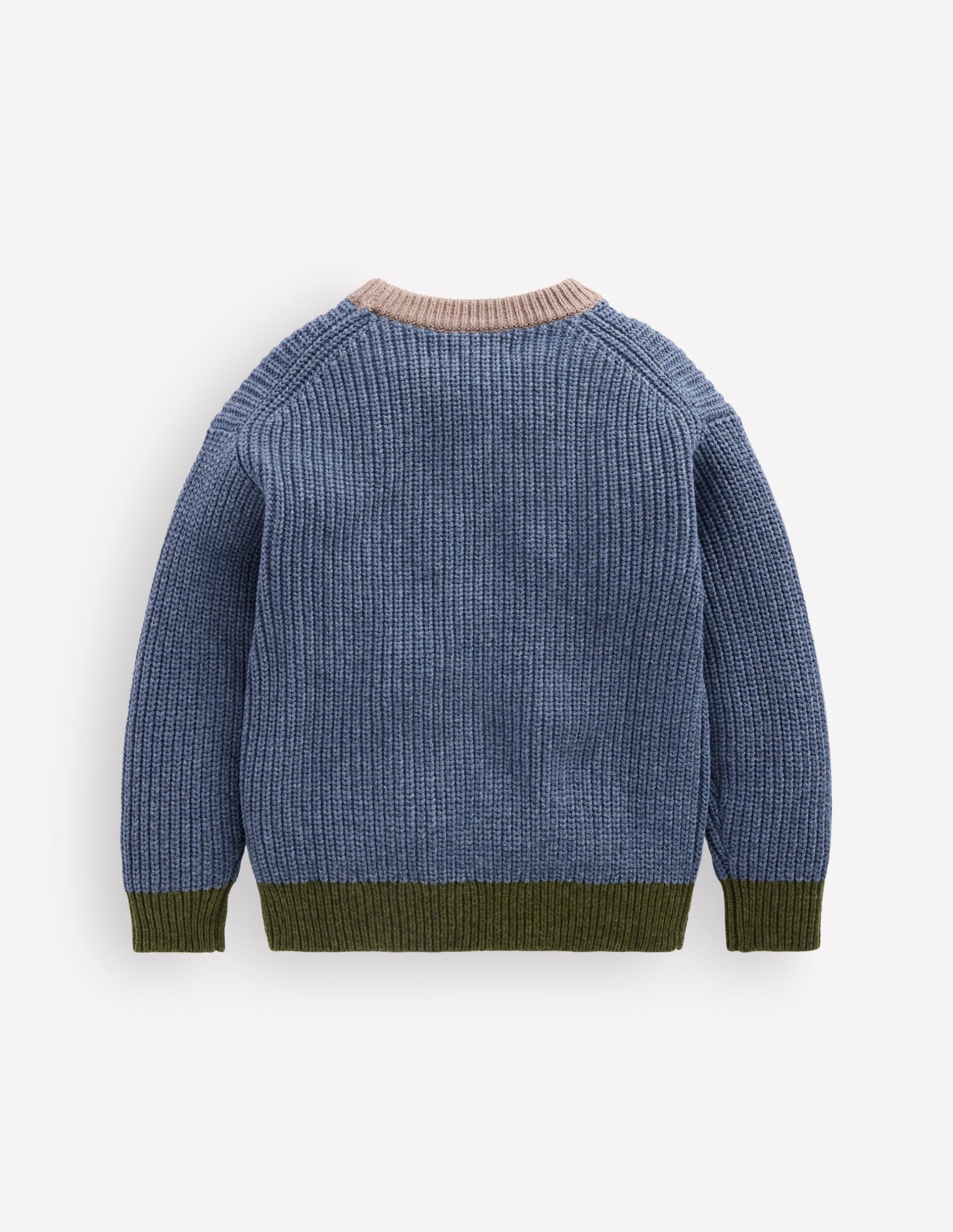 Colour Block Jumper-Navy Melange - Image 6