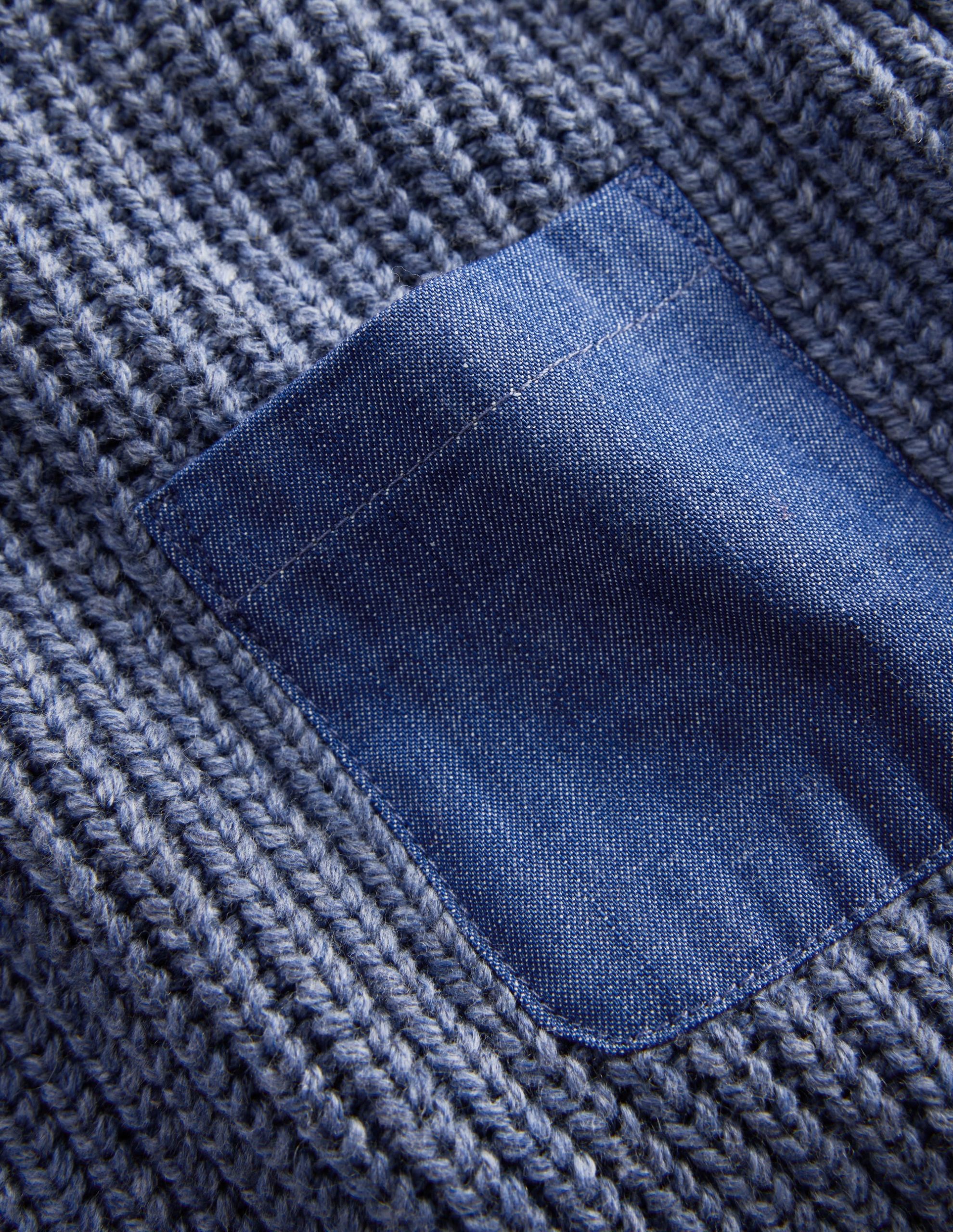 Colour Block Jumper-Navy Melange - Image 7