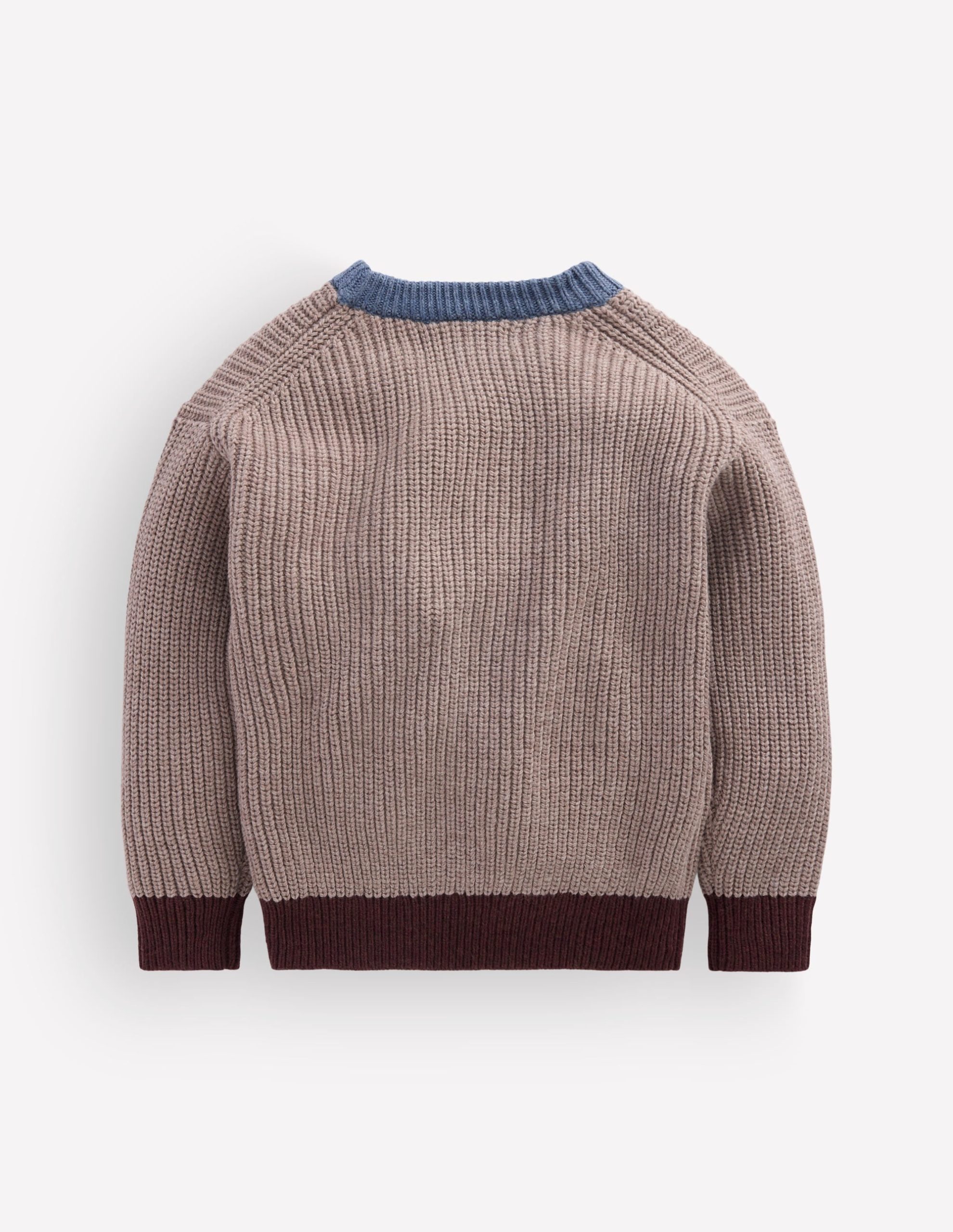Colour Block Jumper-Stone Melange - Image 2