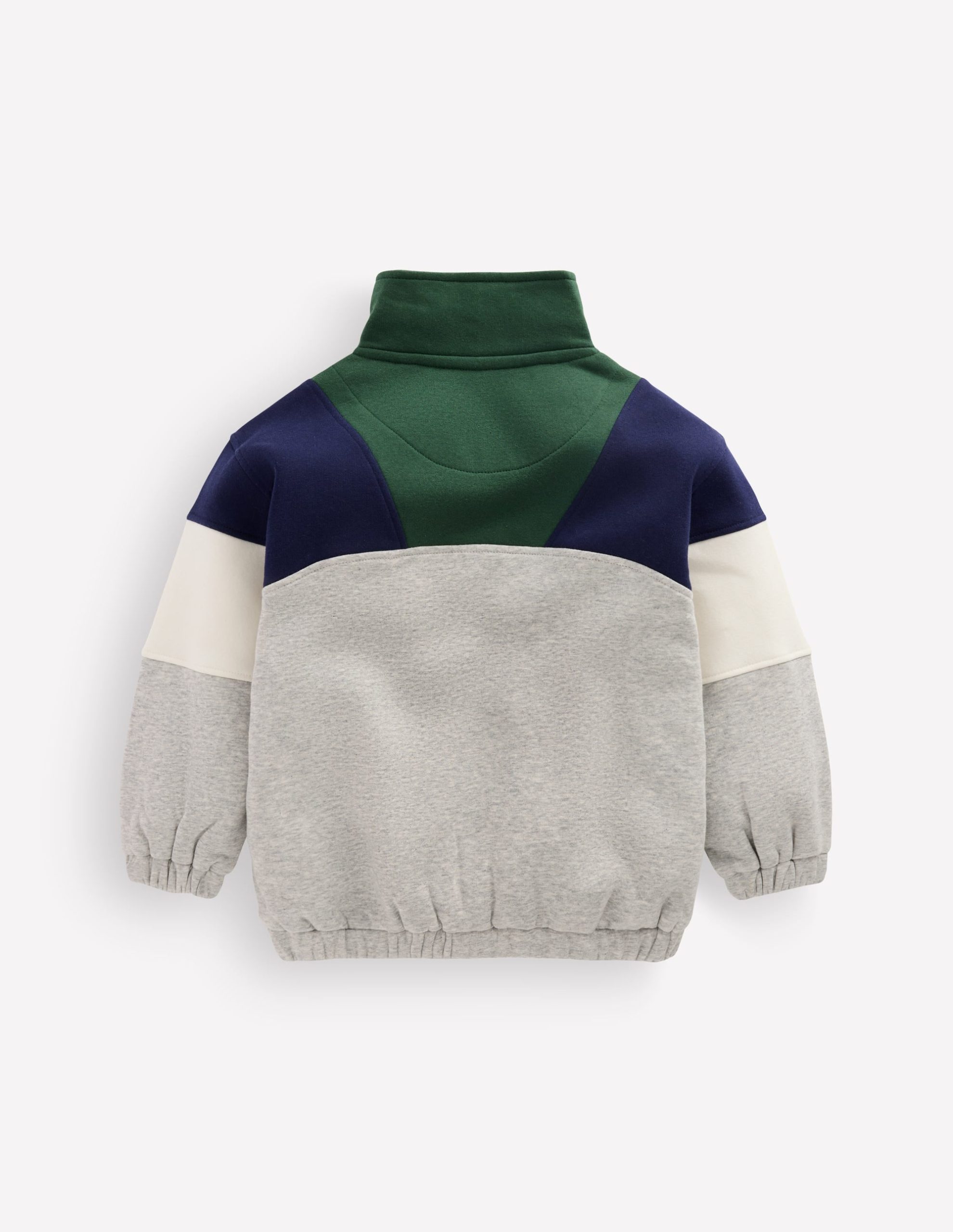 Half-zip Sweatshirt-Grey Marl Colourblock - Image 2