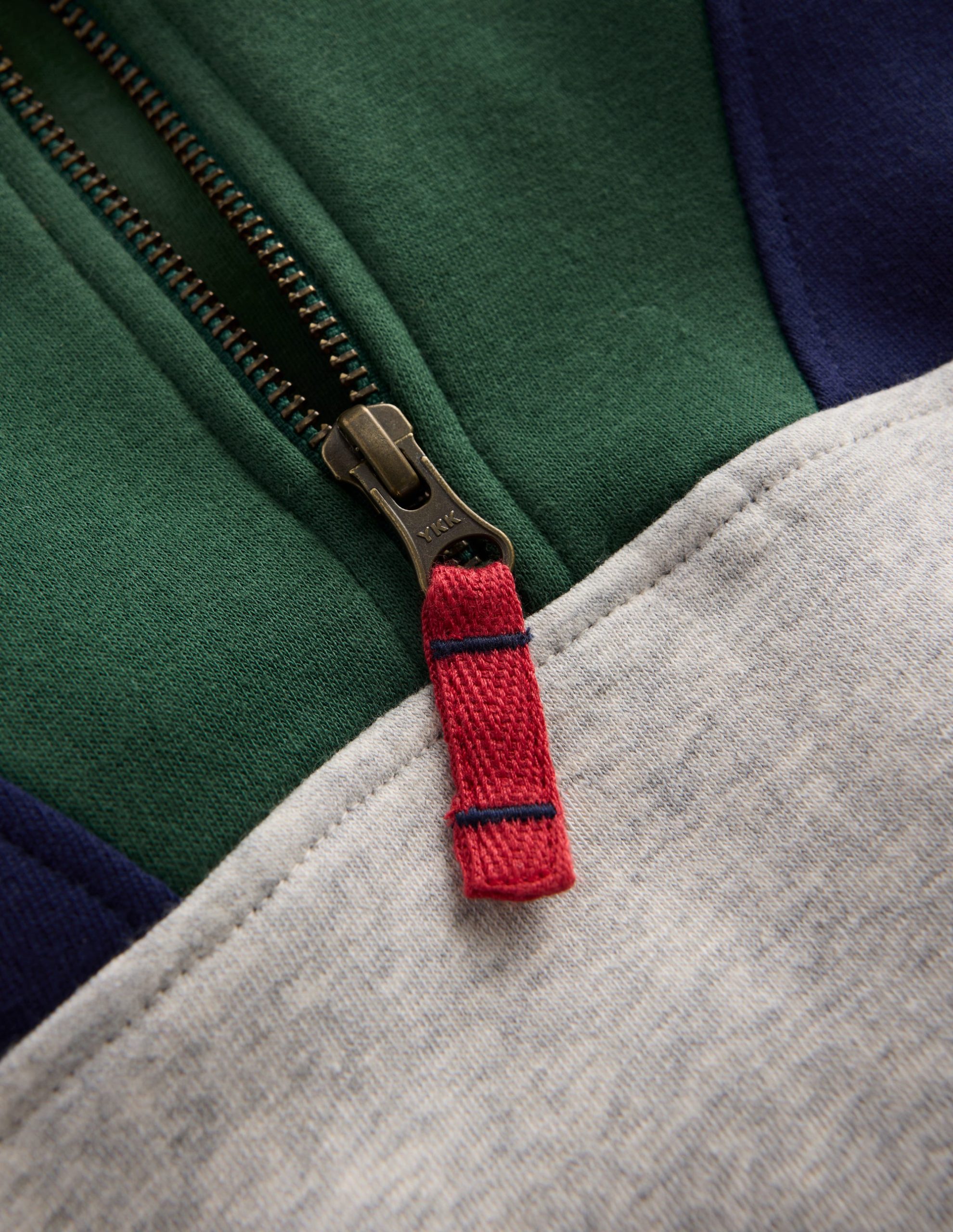 Half-zip Sweatshirt-Grey Marl Colourblock - Image 3