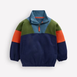 Half-zip Sweatshirt-Brunswick Green Colourblock