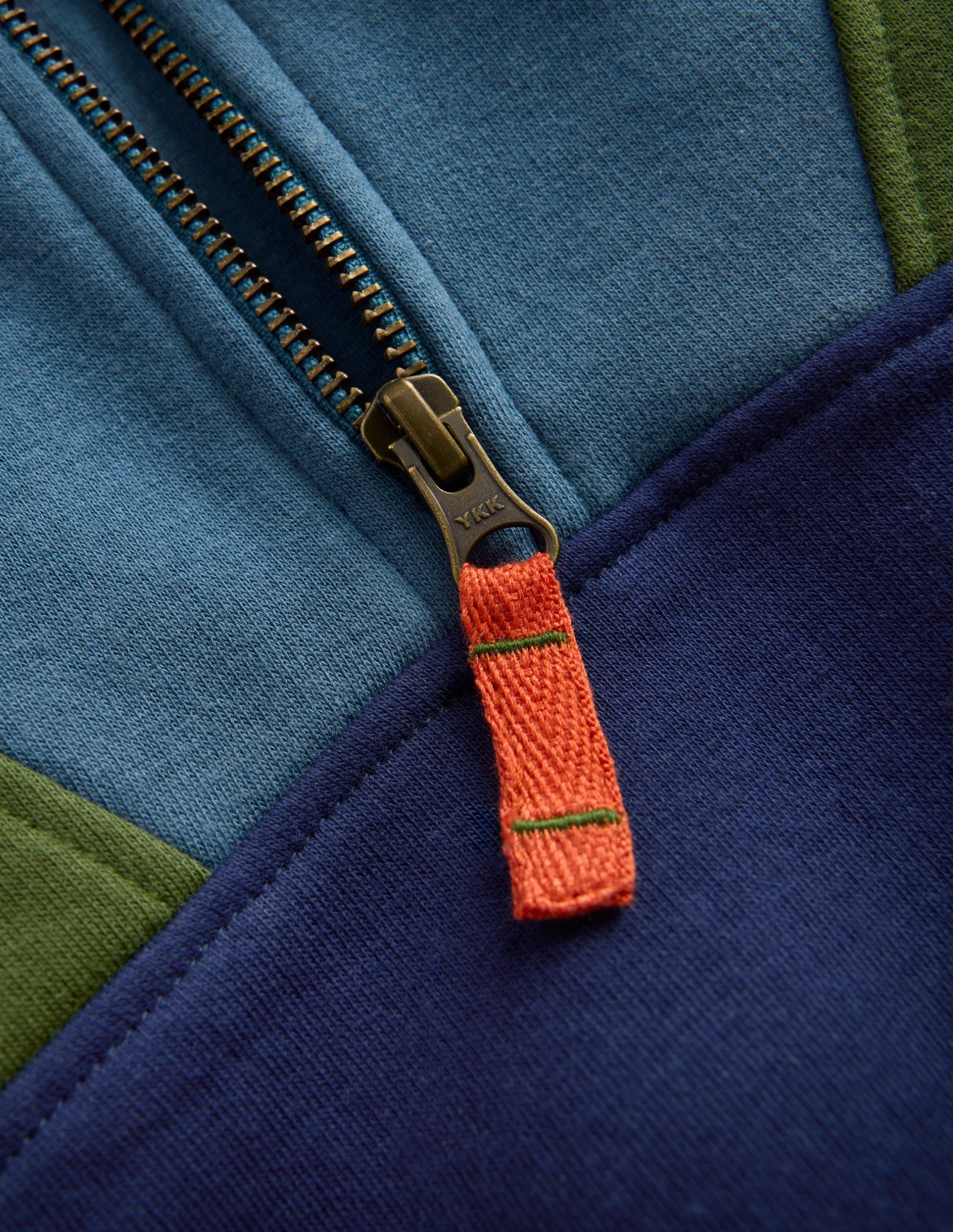 Half-zip Sweatshirt-Brunswick Green Colourblock - Image 3