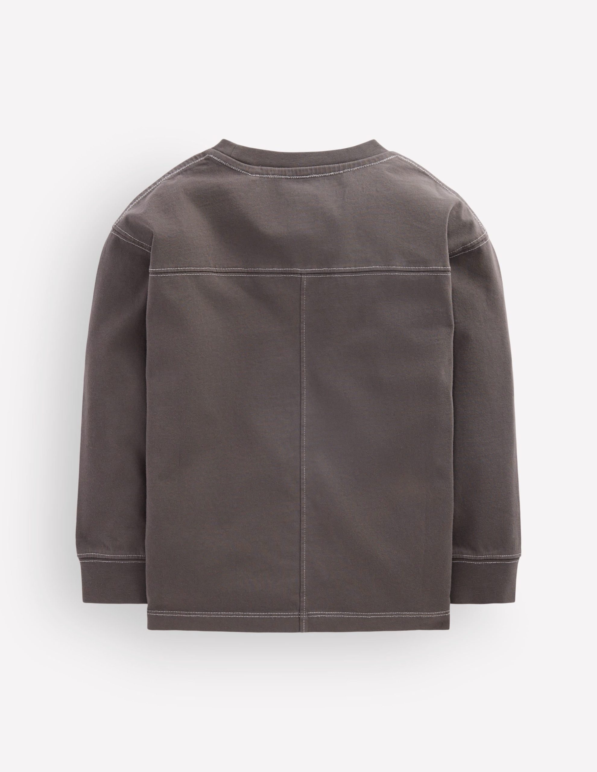 Relaxed Seam Detail T-shirt-Warm Brown - Image 2