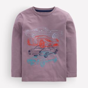 Stacking Superstitch T-shirt-GREY RIDGE COOL CARS