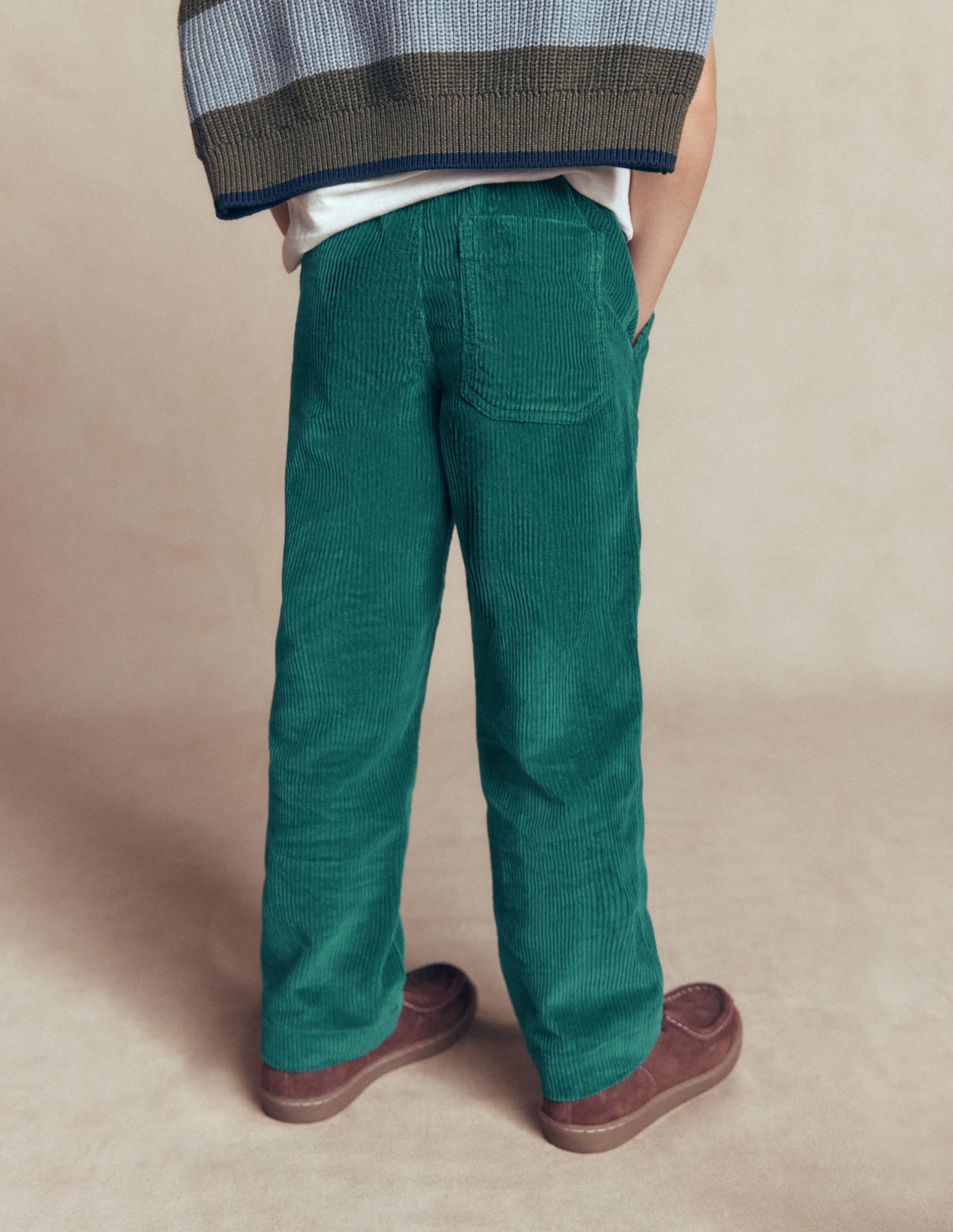 Pull-on Cord Pants-MALLARD GREEN - Image 3