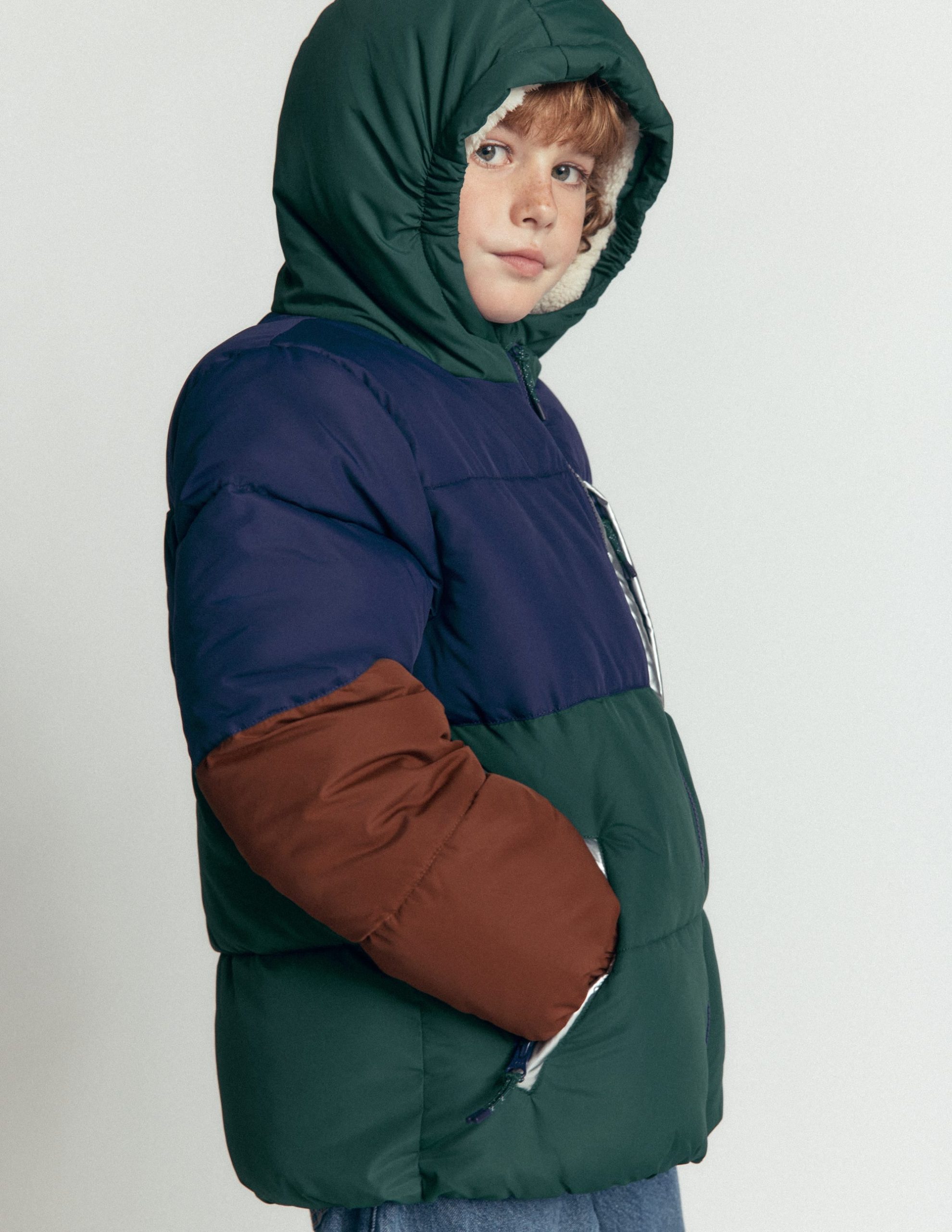 Fun Padded Coat-Sea Moss/ Tortoise Shell - Image 3