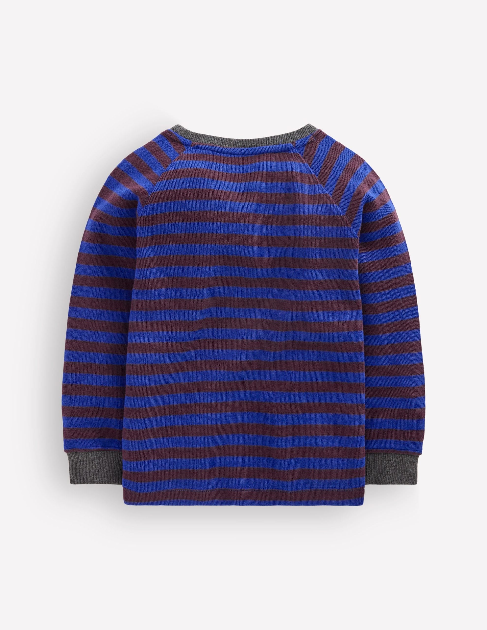 Cosy Textured Raglan-Bright Blue / Chocolate Brown - Image 2