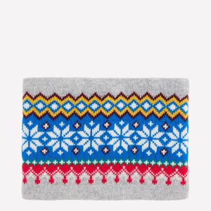 Fair Isle Snood-Grey Marl