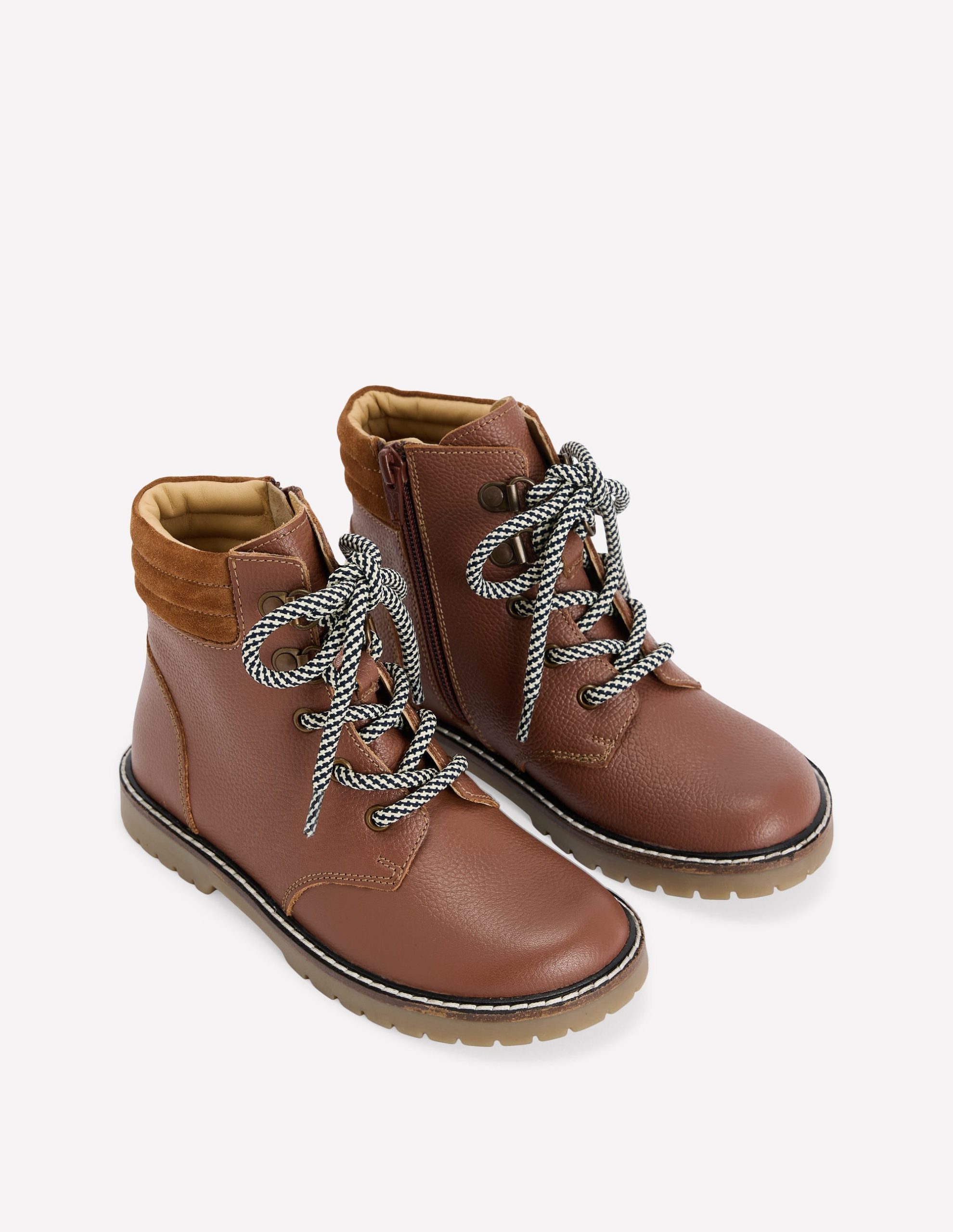 Lace Up Hiker Boots-Tan - Image 2