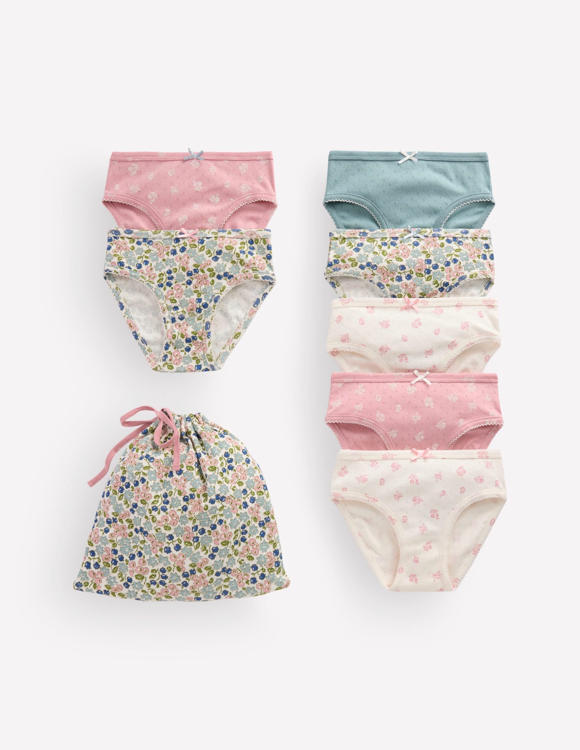 7-pack Pointelle Underwear-Patchwork ditsy floral