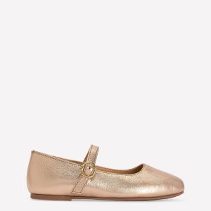 Square Toe Mary Janes-Gold
