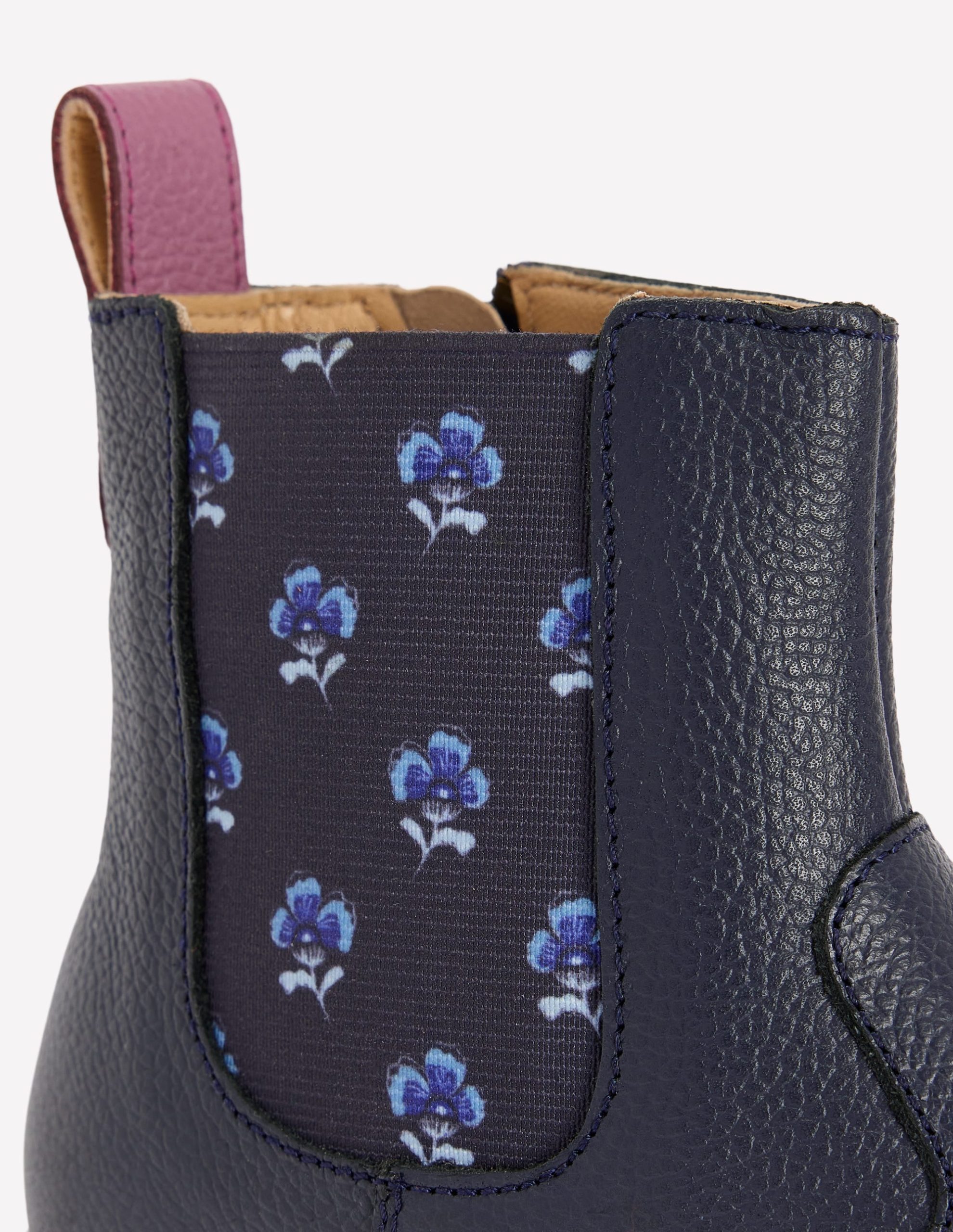 Leather Chelsea Boots-Navy Floral - Image 3