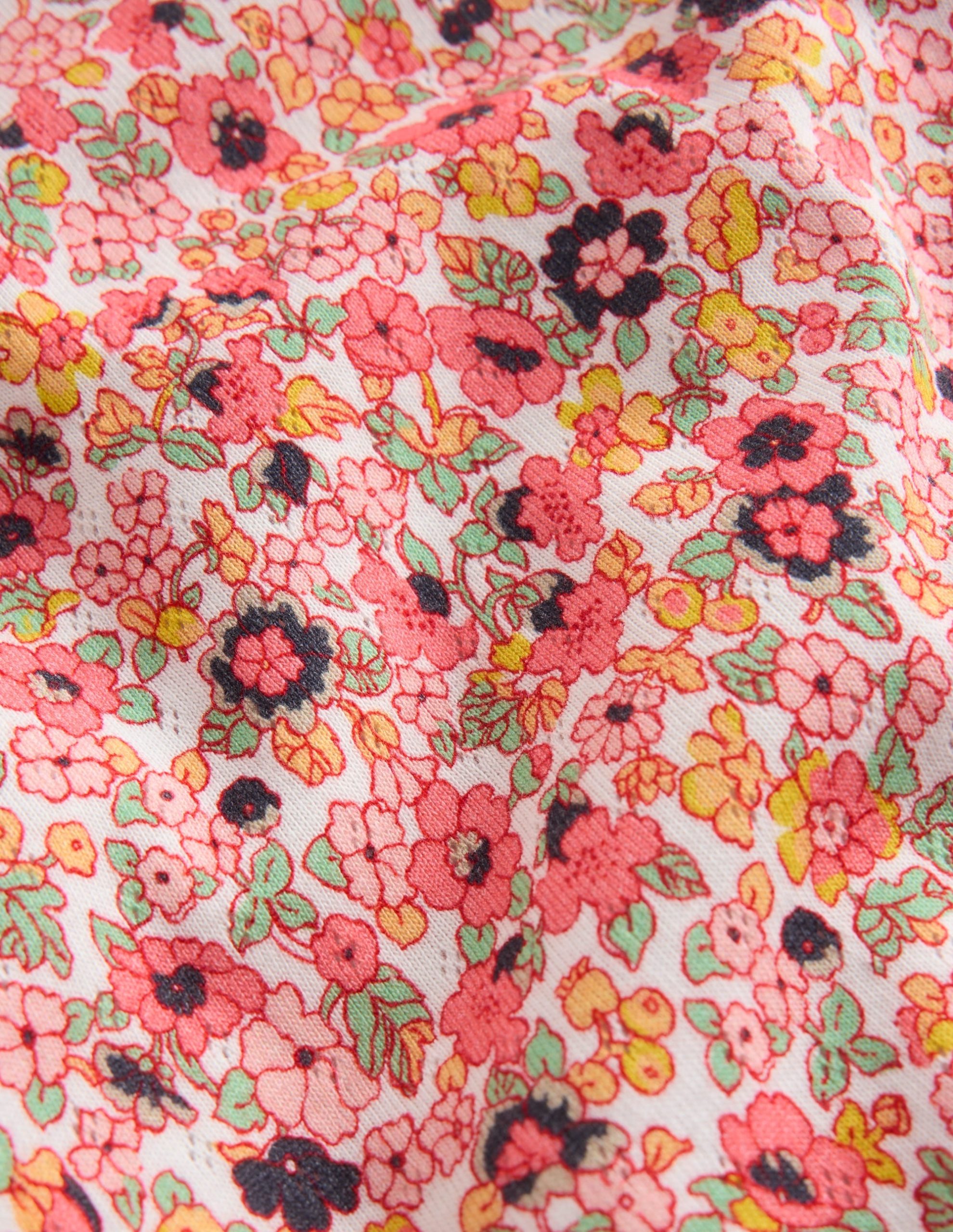 Long Sleeve Pointelle Top-Pink Floral - Image 3