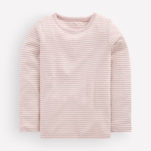 Long Sleeve Pointelle Top-Violet Ice / Ivory