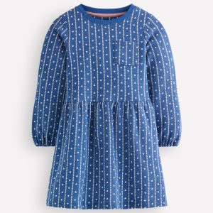Minna Sweatshirt Dress-Blue Heart Stripe