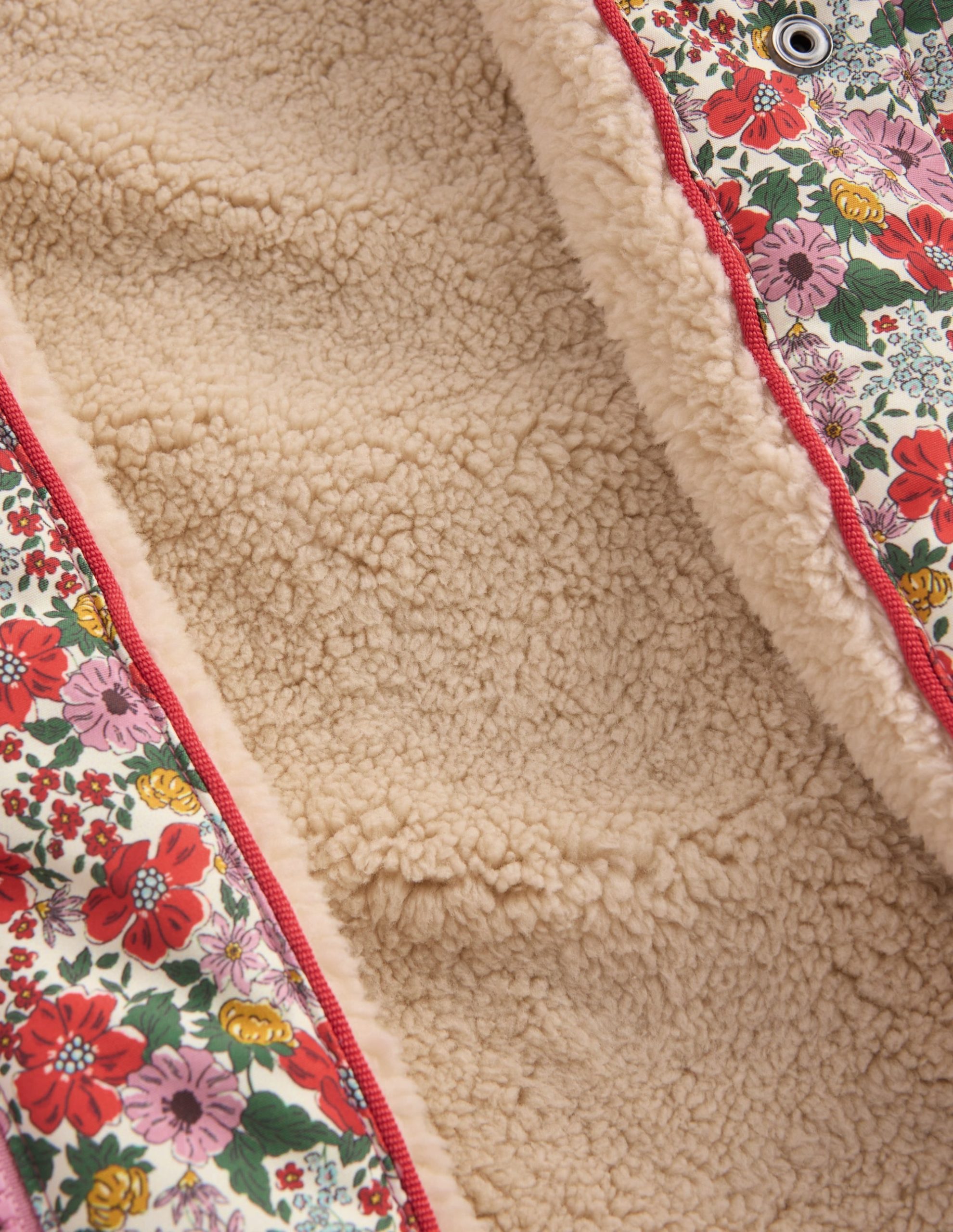 Sherpa Lined Anorak-Soft Cream Garden Flowerbed - Image 9