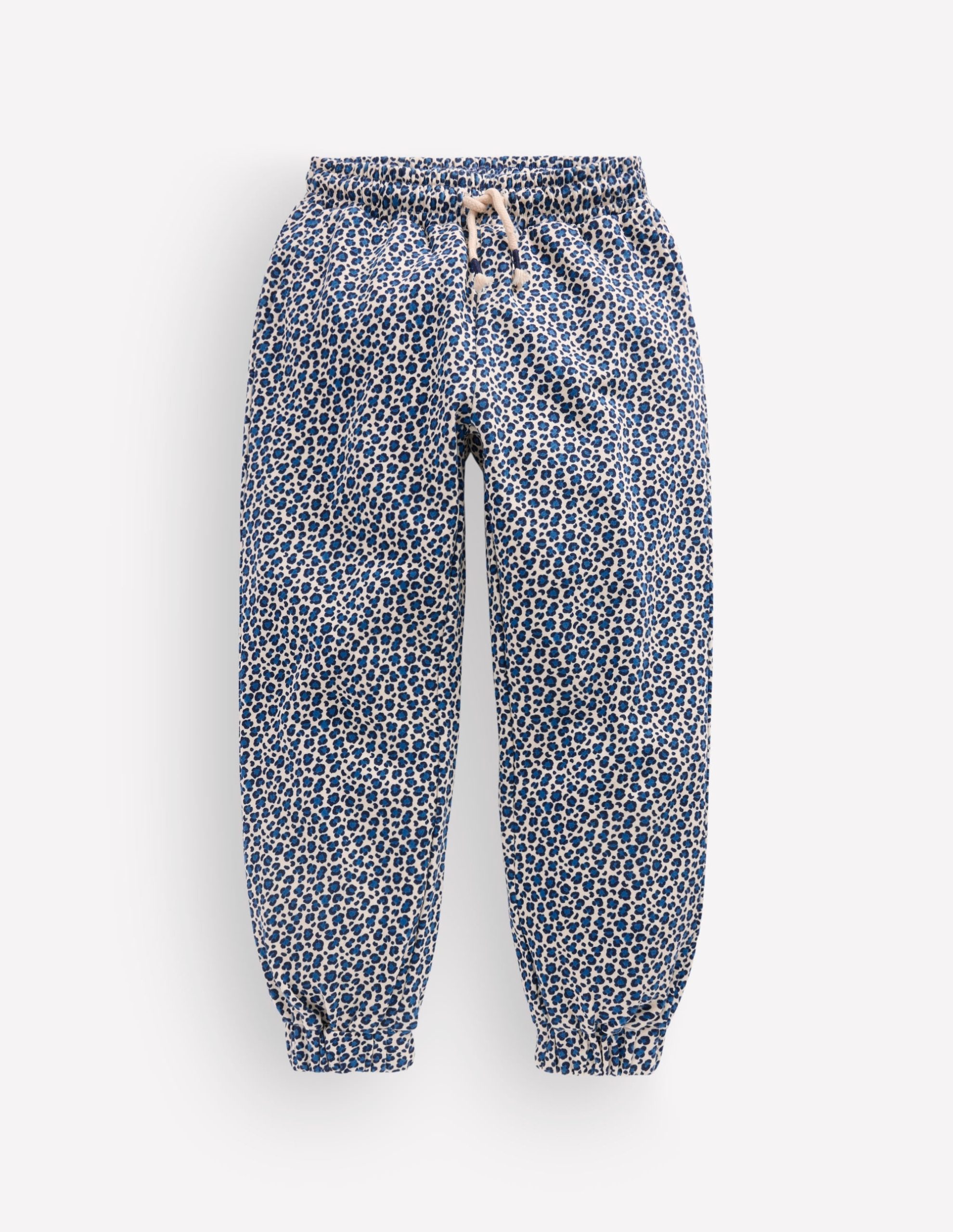 Fun Printed Joggers-Calico White/ Blue Leopard