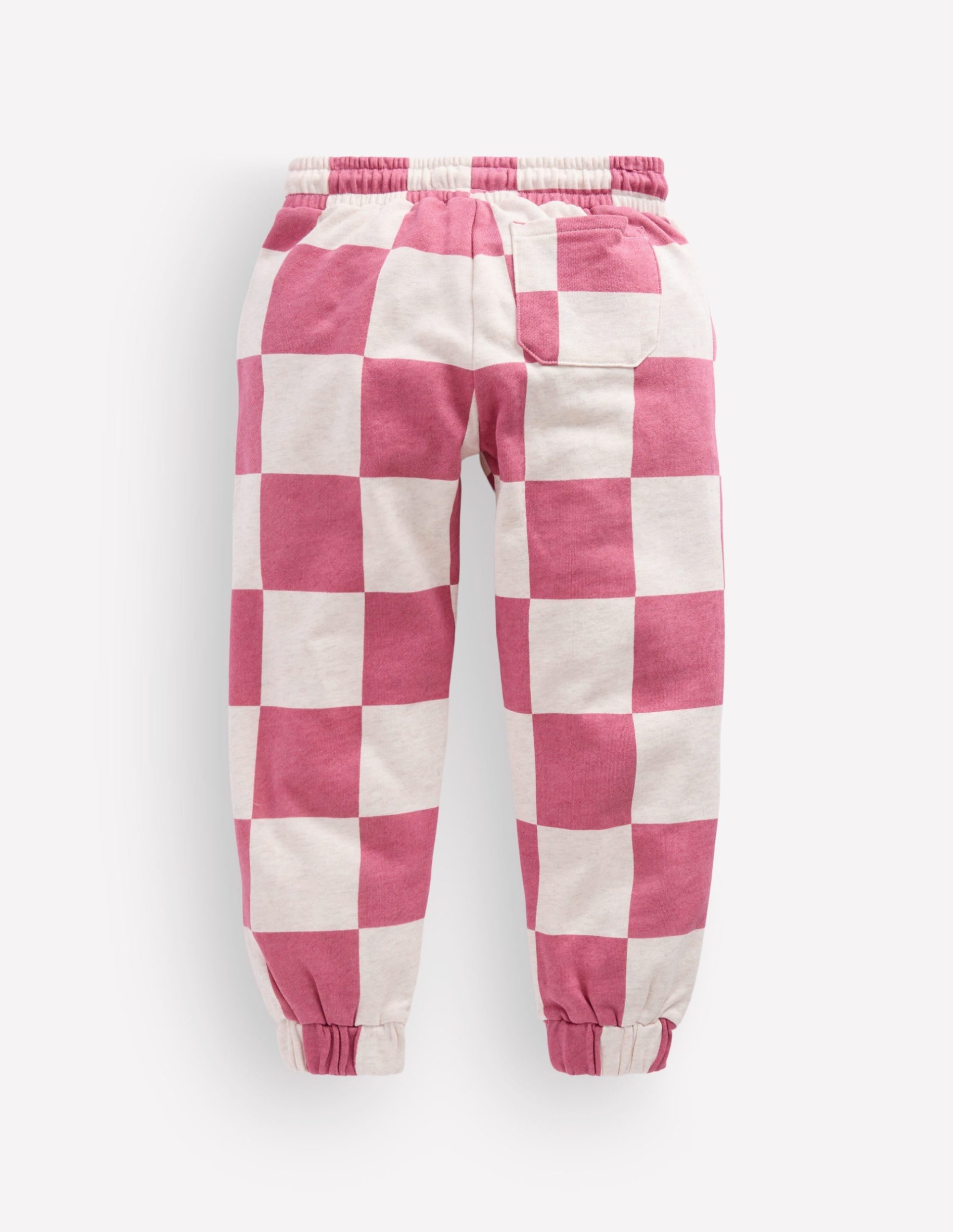 Fun Printed Joggers-Pink Checkerboard - Image 2