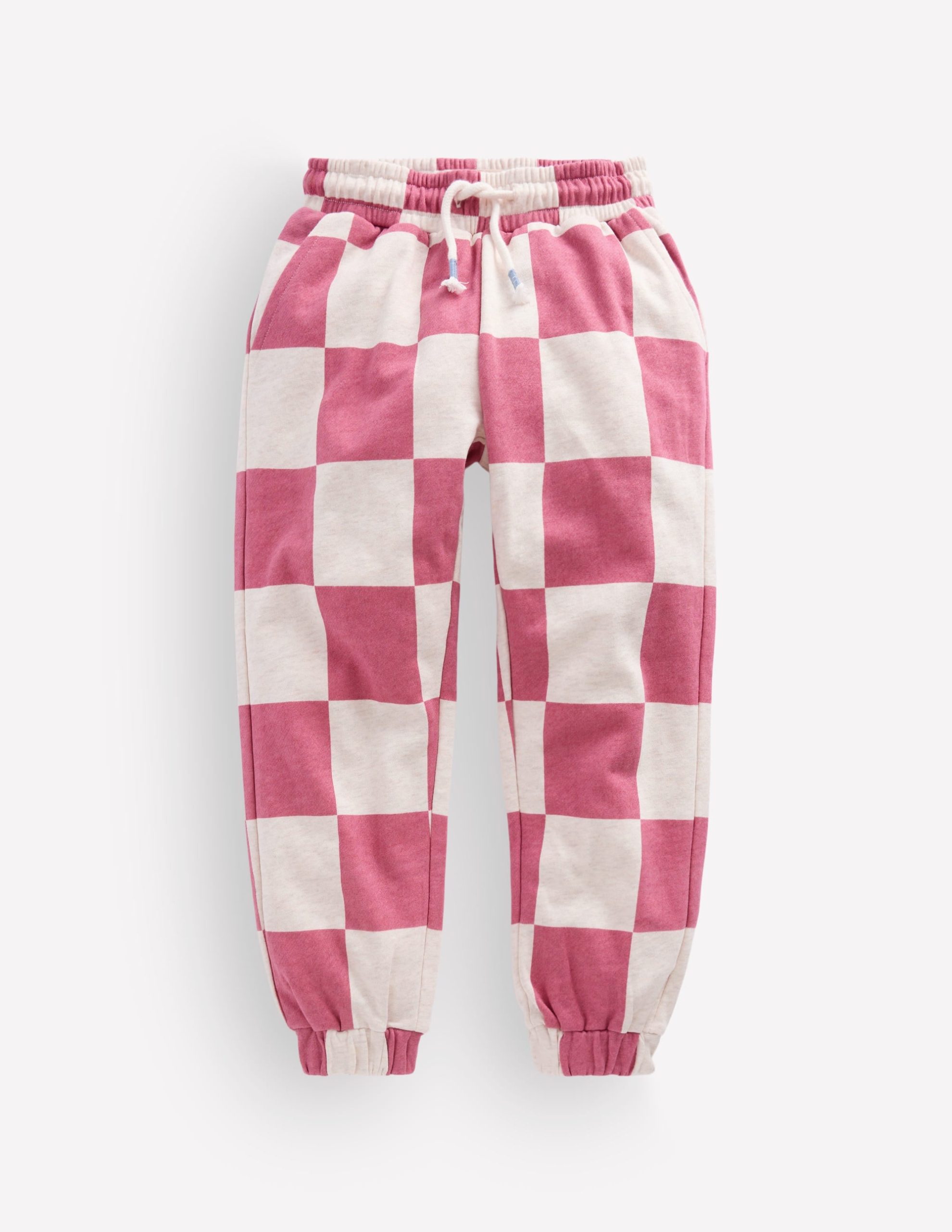 Fun Printed Joggers-Pink Checkerboard