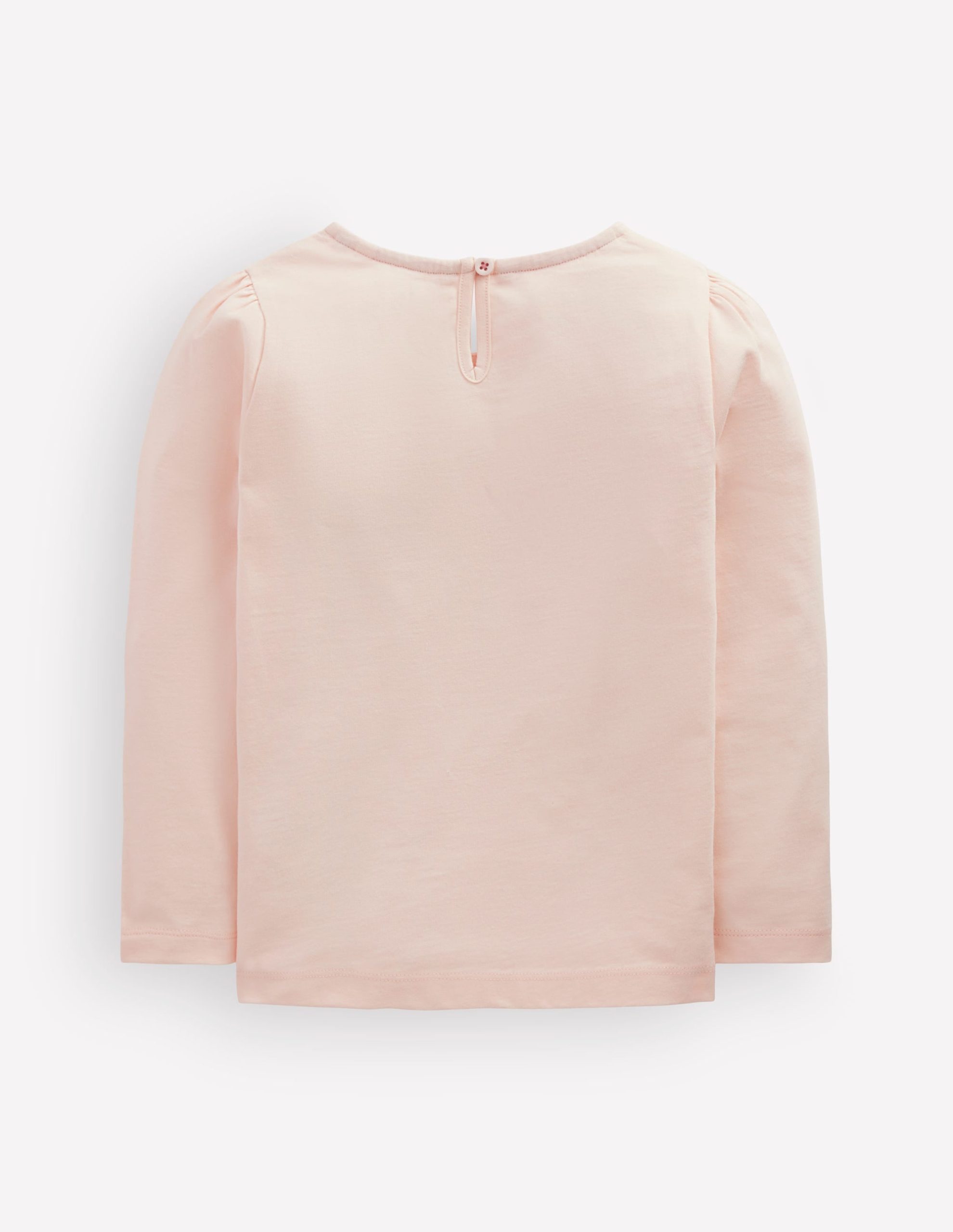Puff Sleeve Appliqu?? T-shirt-Botanic Pink Ballerinas - Image 2