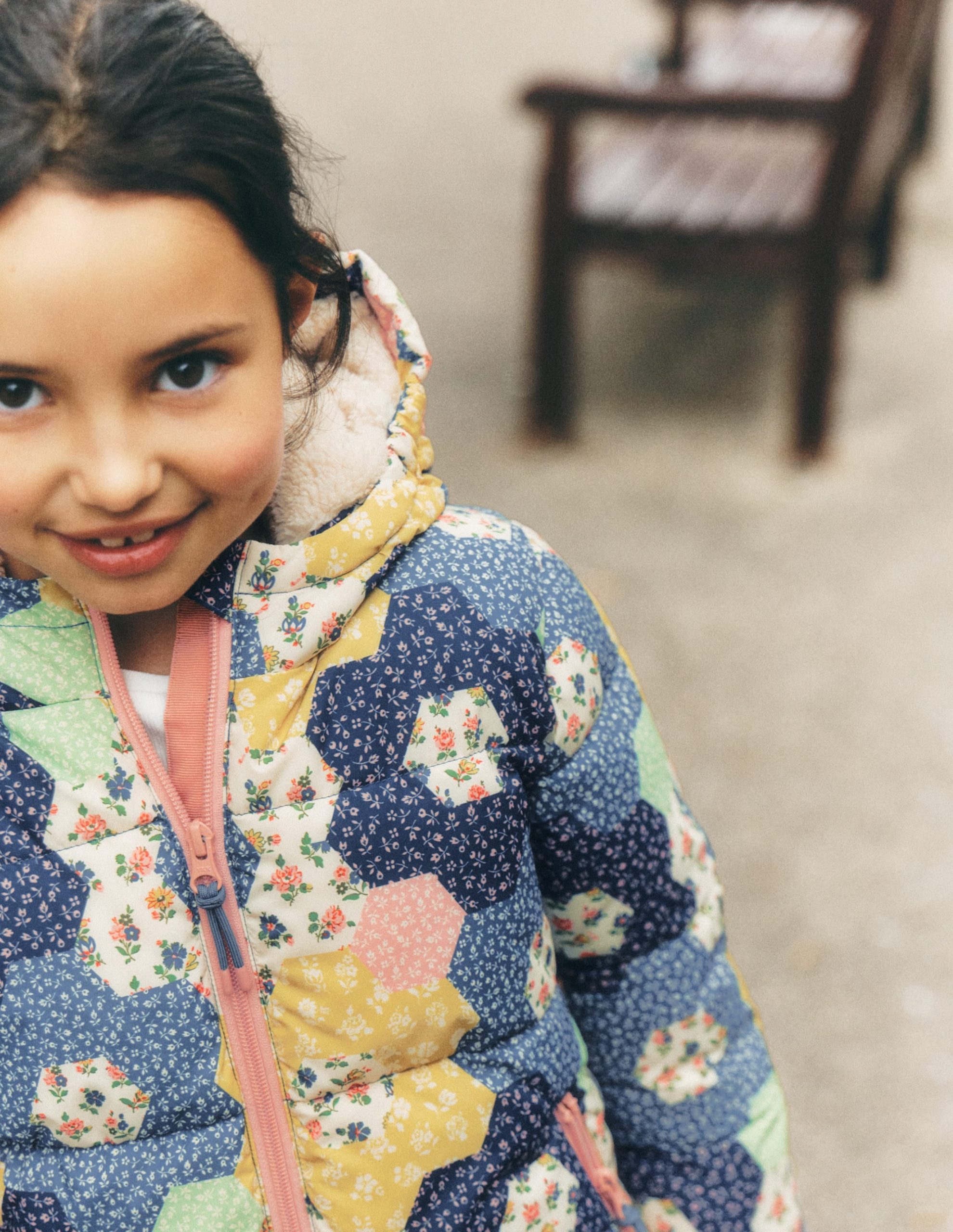Fun Padded Coat-Patchwork Flowers - Image 6