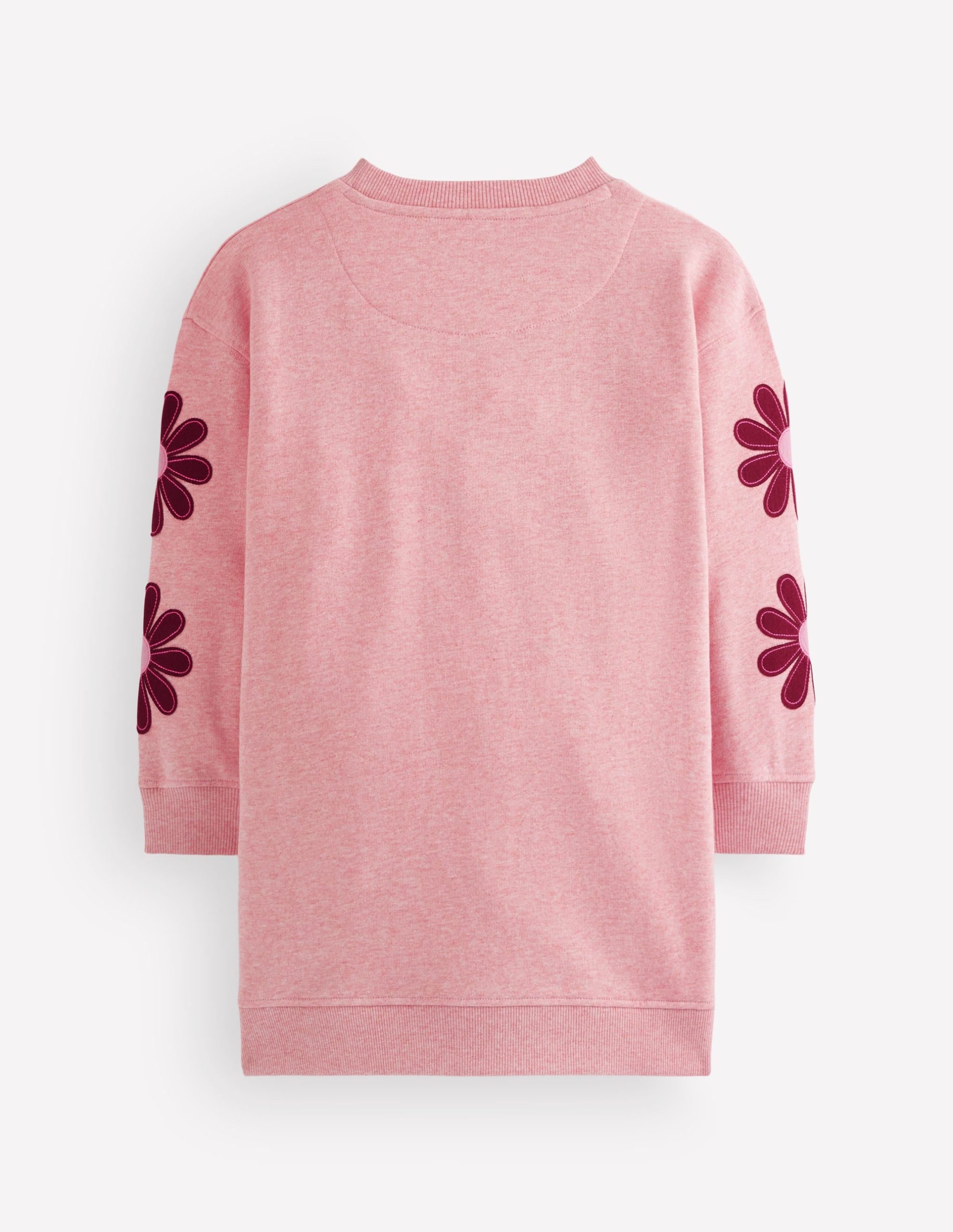 Ami Relaxed Sweatshirt Dress-Pink Flower Embroidery - Image 2
