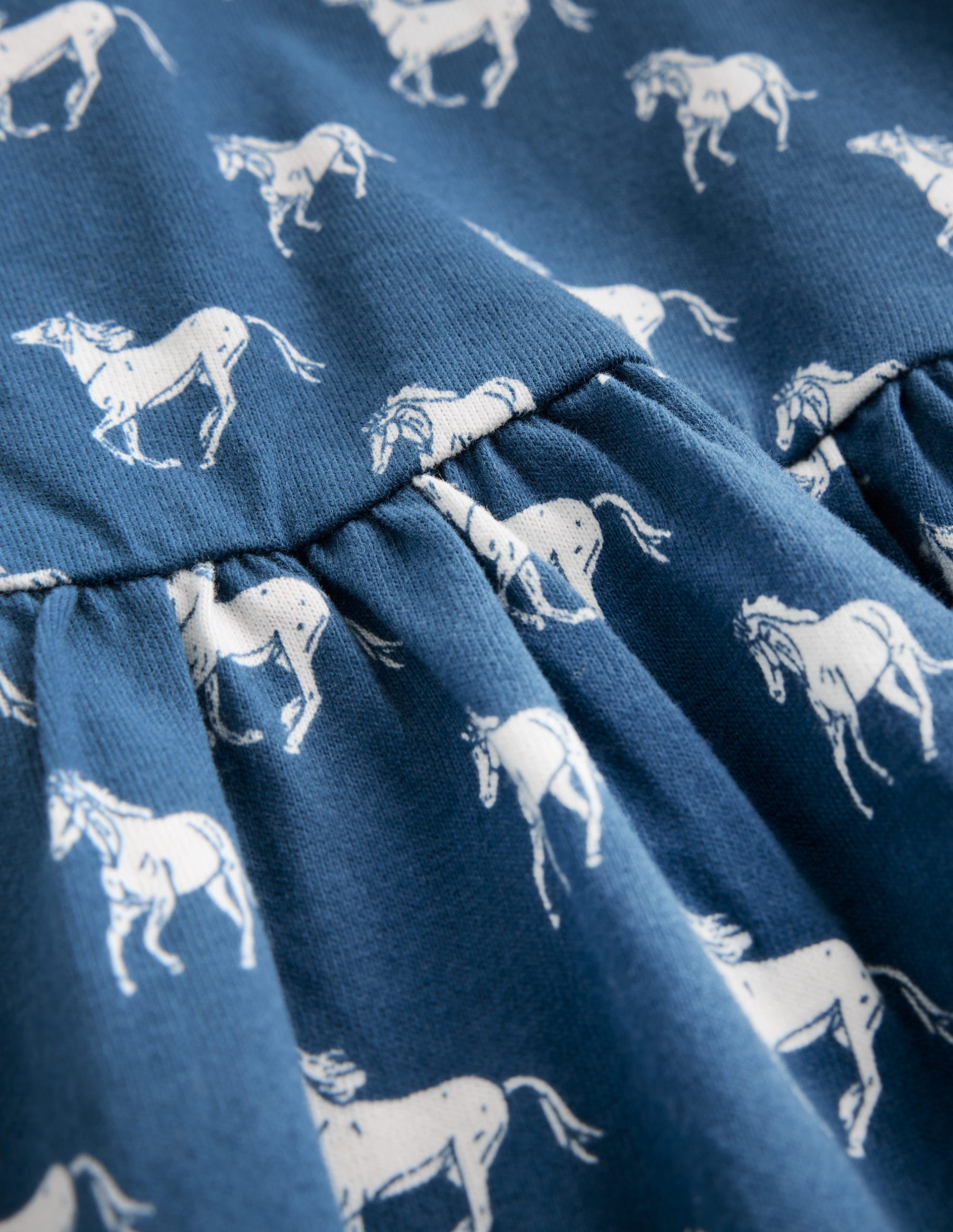 Ballerina Jersey Dress-Blue Horses - Image 3