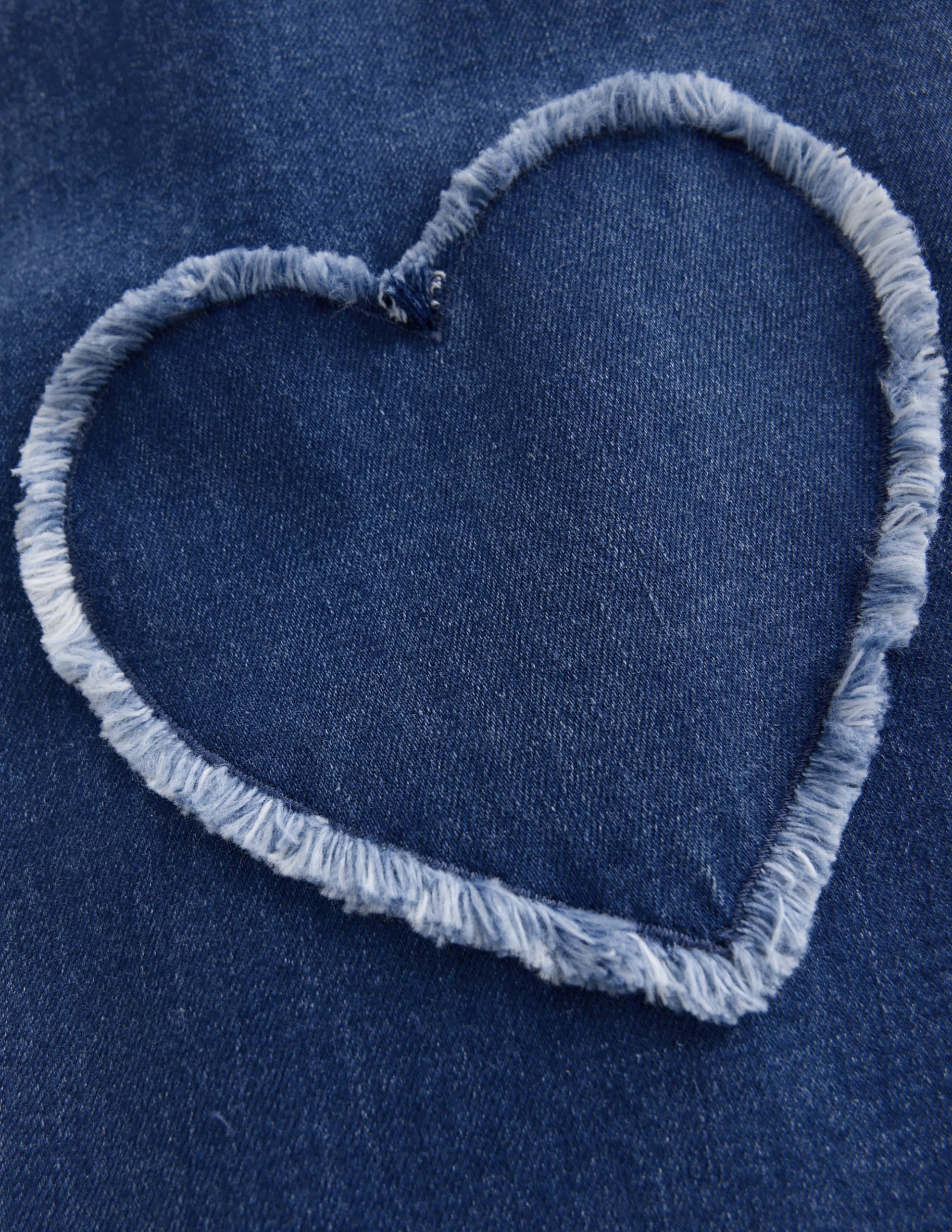 Wide Leg Jeans-Mid Wash Heart Applique - Image 3