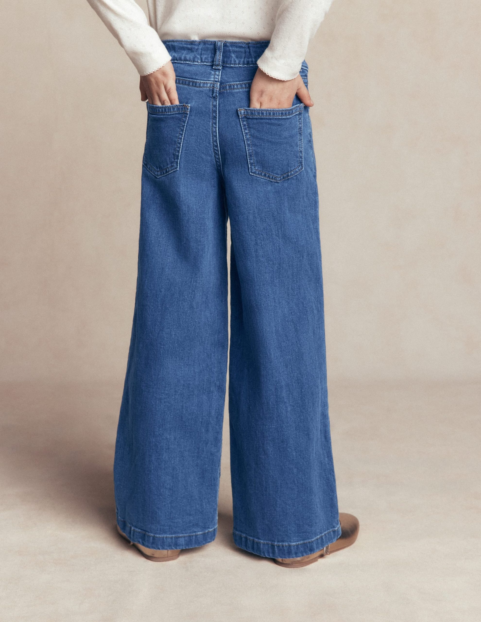 Wide Leg Jeans-Mid Vintage Denim - Image 3