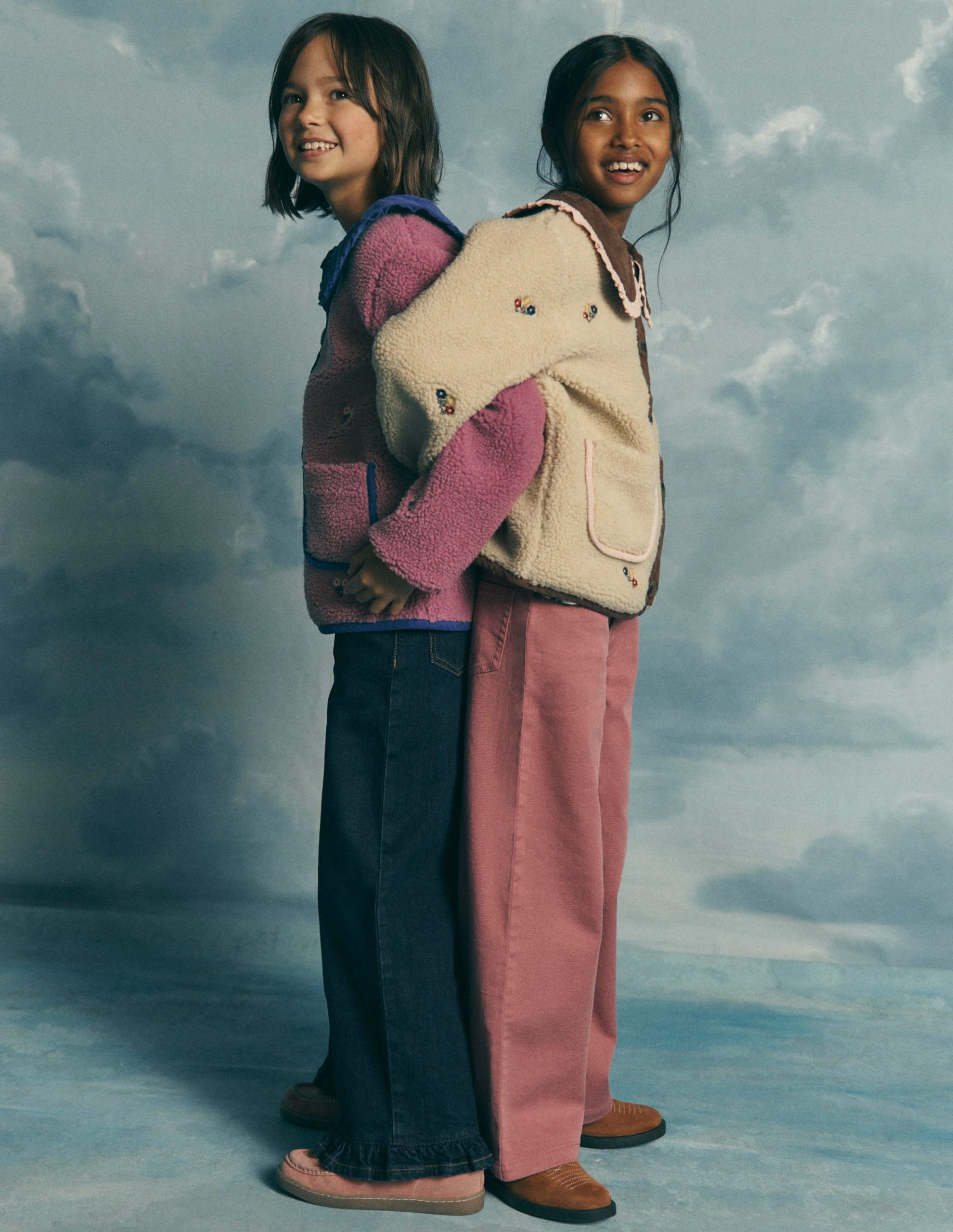 Wide Leg Jeans-Pink Heather - Image 2