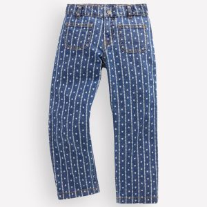 Patch Pocket Straight Jeans-Hearts