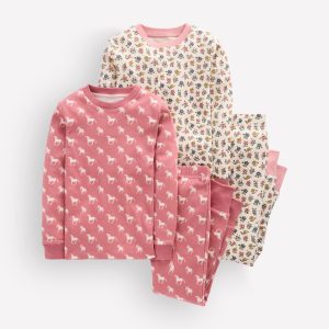 Twin Pack Snug Pajamas-Vintage Rose Horses