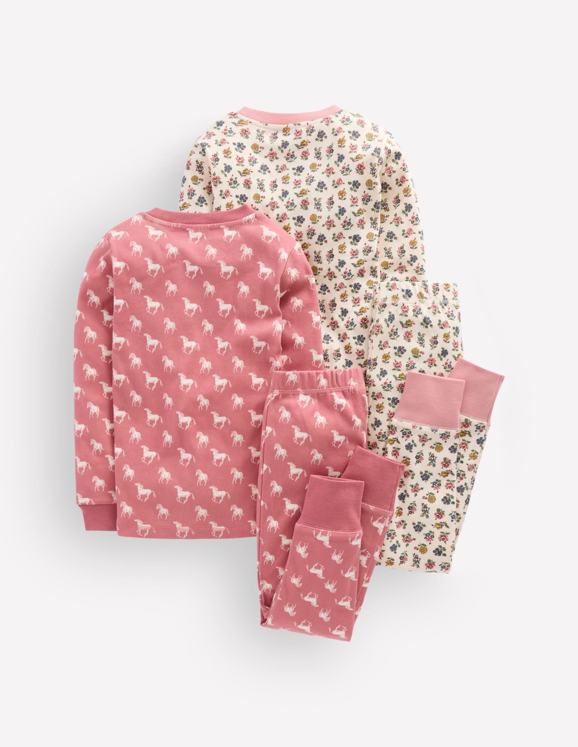 Twin Pack Snug Pajamas-Vintage Rose Horses - Image 2