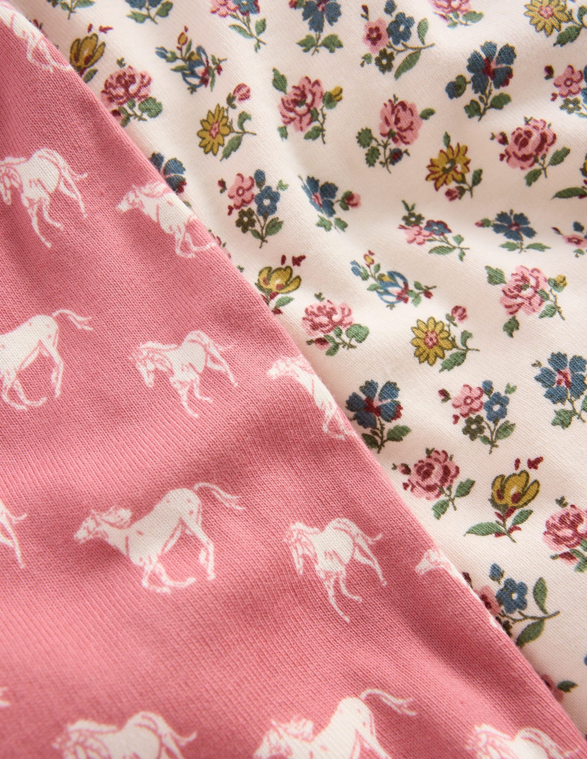 Twin Pack Snug Pajamas-Vintage Rose Horses - Image 3