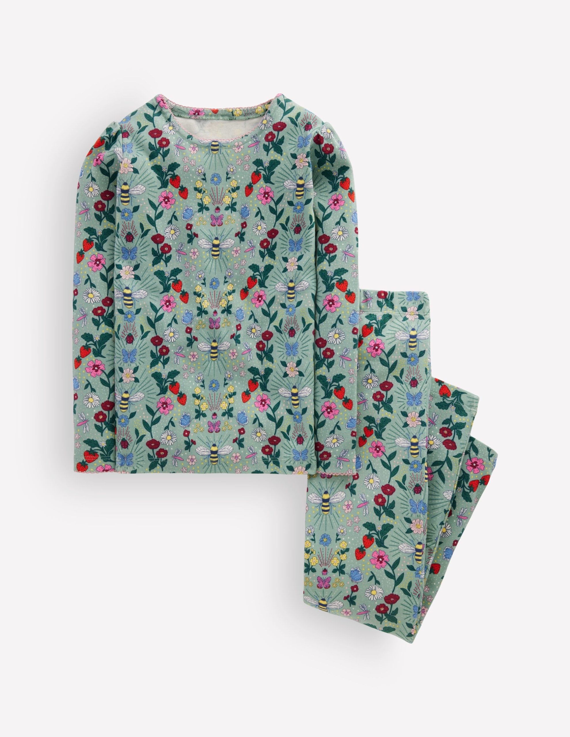 Snug Long John Pajamas-Bee Garden