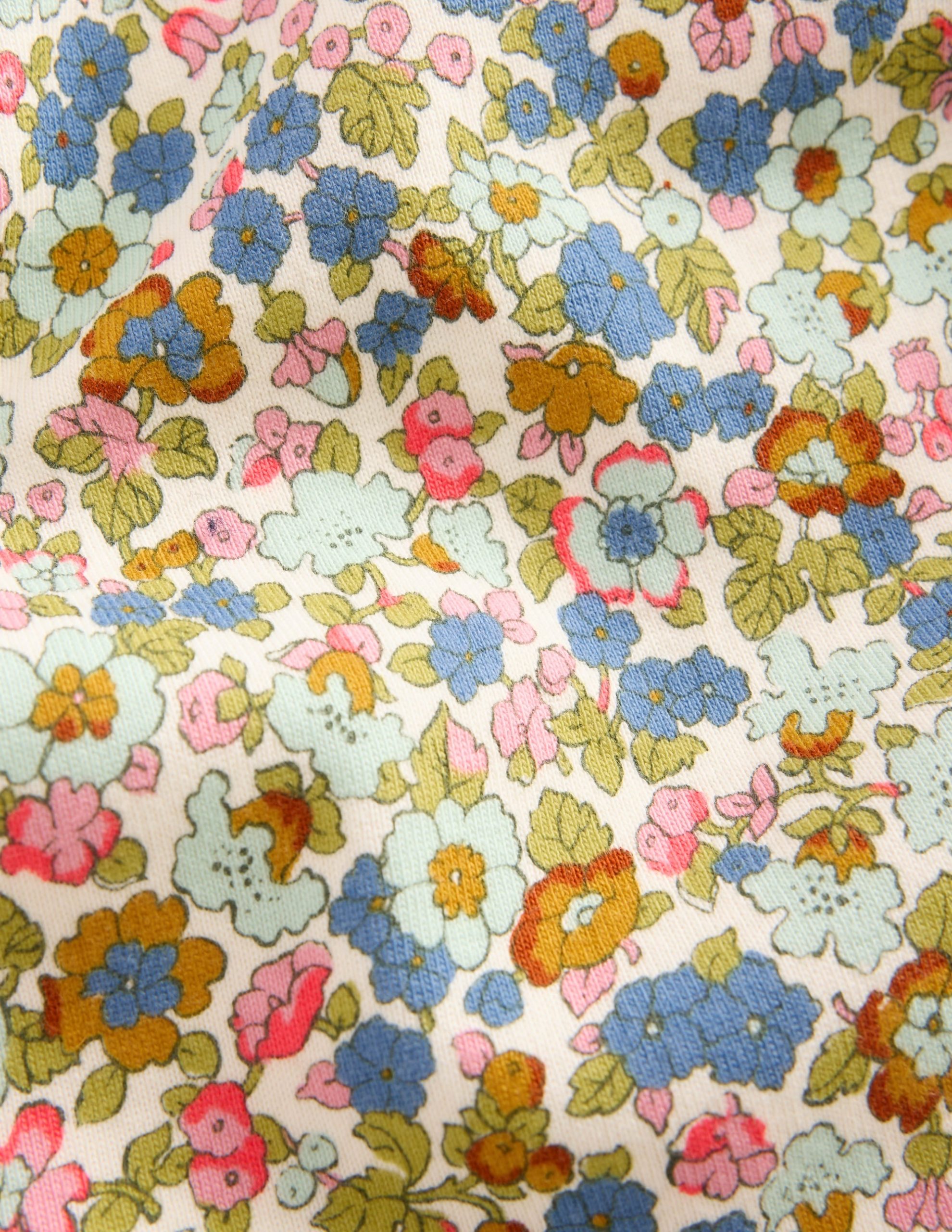 Snug Long John Pajamas-Vintage Blue Flowerbed - Image 3